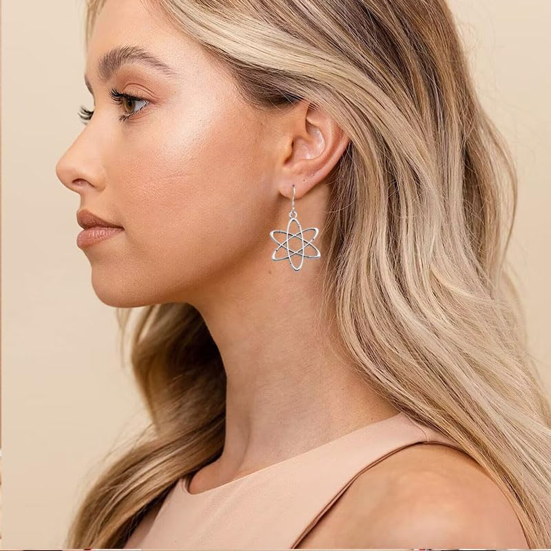 ONLYJUMP Biology Chemistry Earrings Gift for Women Microscope Dangle Earrings Silver Plated DNA Double Earrings Science Microscope Charms Earrings Jewelry Gifts - Image 2