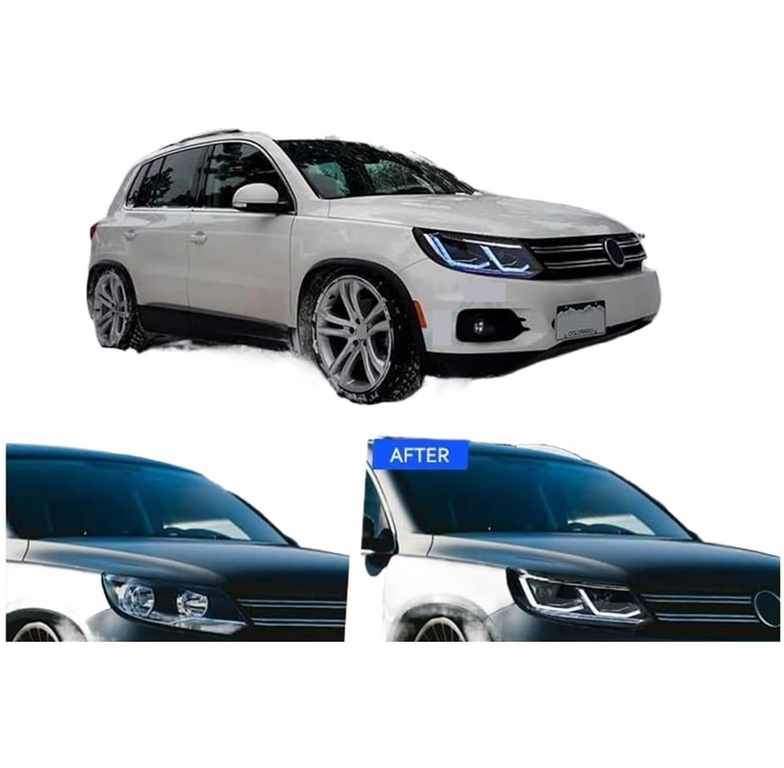 Faro Anteriore per VW ES SEL Line 2013-2017, luci Anteriori, indicatori di direzione, luci diurne, Coppia di fari Anteriori (Modello con Guida a Destra)