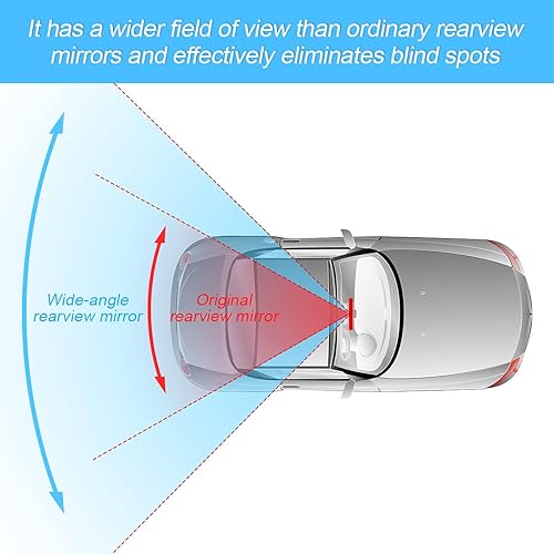 Miniatura 4 de Espejos retrovisores de automóvil espejo retrovisor panorámico con clip interior para automóvil amplio rango de visión 12 pulgadas de alta