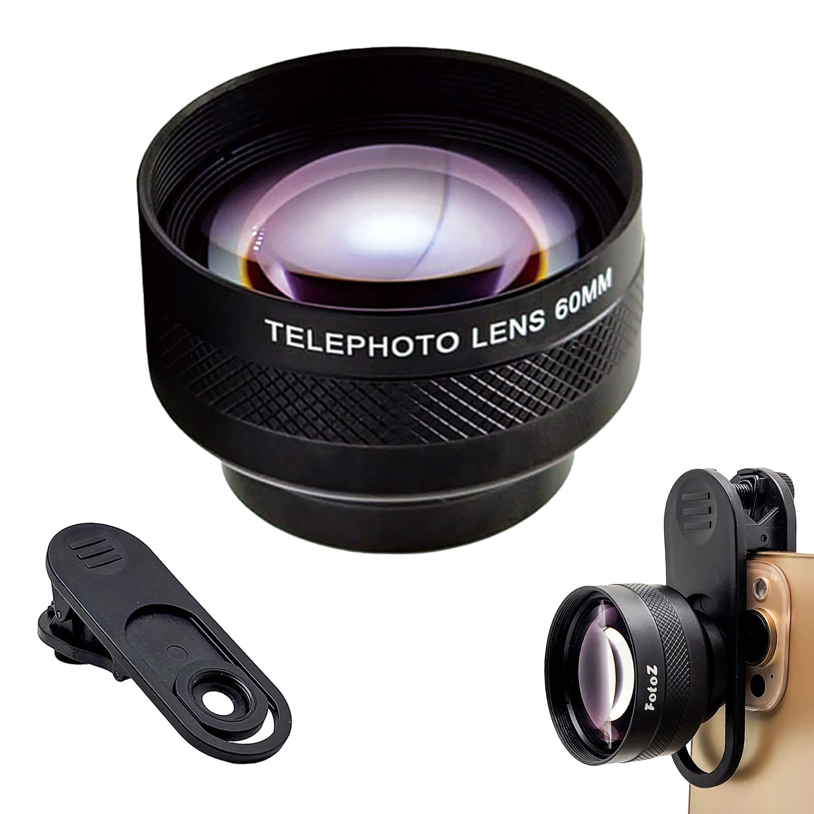 Amazon.co.jp: FotoZ 60mm 望遠レンズ 17mmスレッド電話レンズクリップ