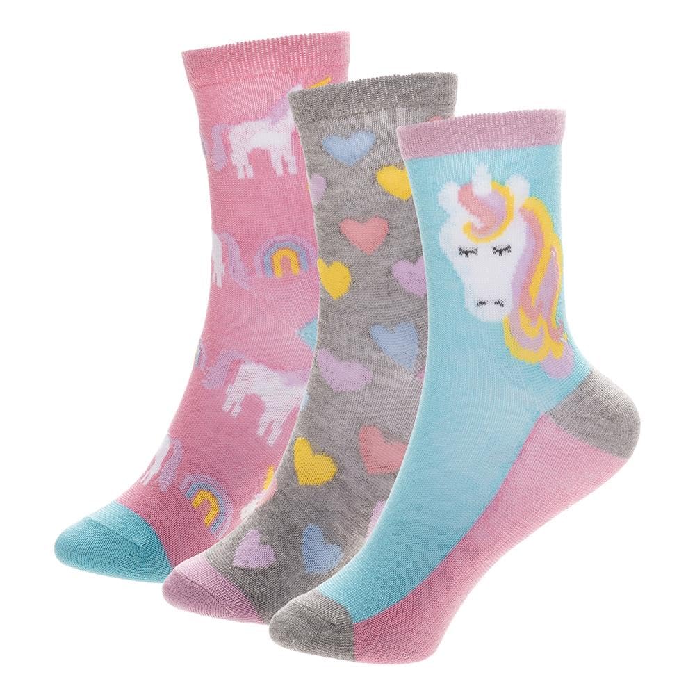 A2z 4 Kids Girls Unicorn Bamboo Socks 3 Pack - Socks Az1409 3 Pack 2-3