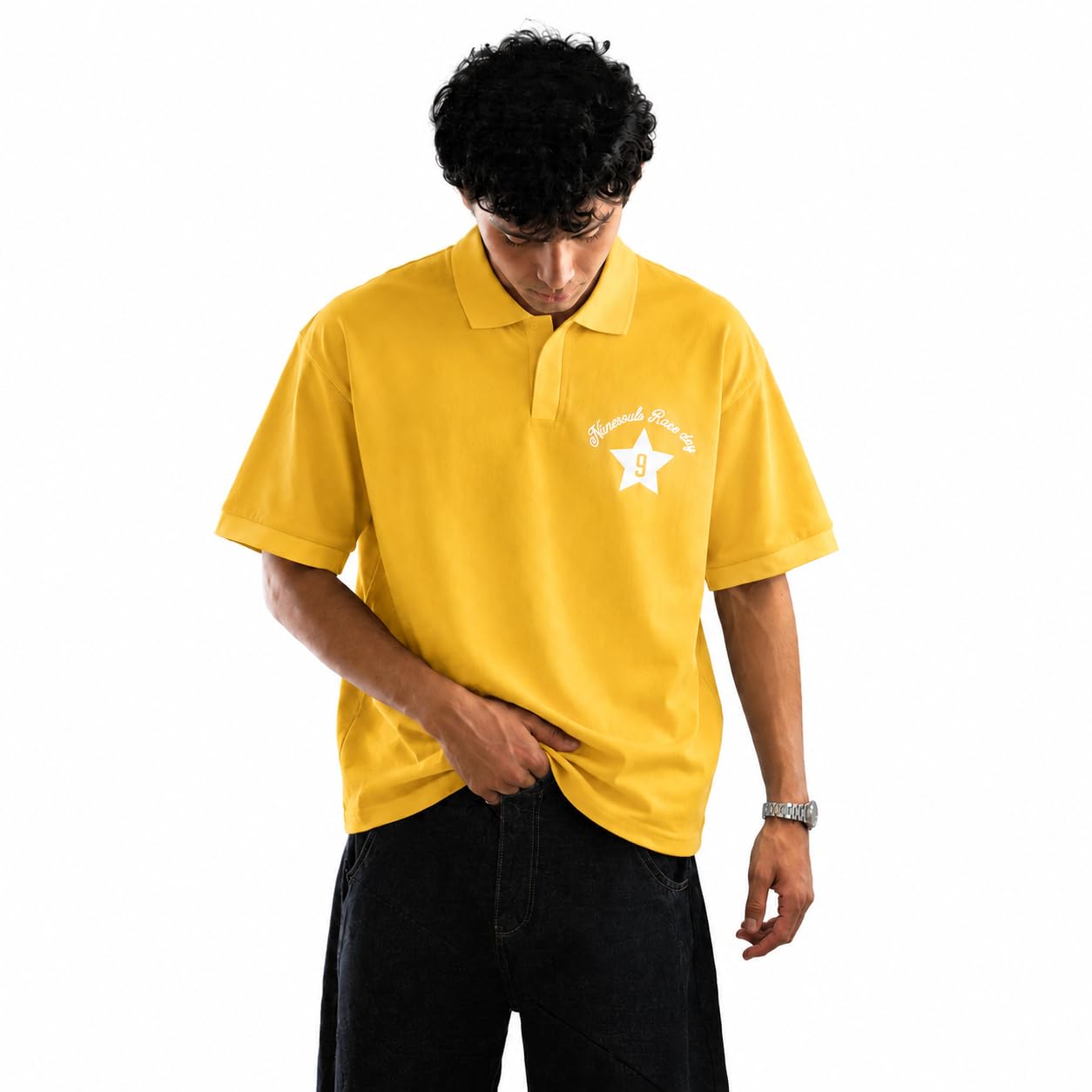 nine souls Men's Heritage Game Polo T-Shirt | 100% Cotton Oversized Fit | Graphic Back Print | Half Sleeve Collared Casual T-Shirt-picture-56