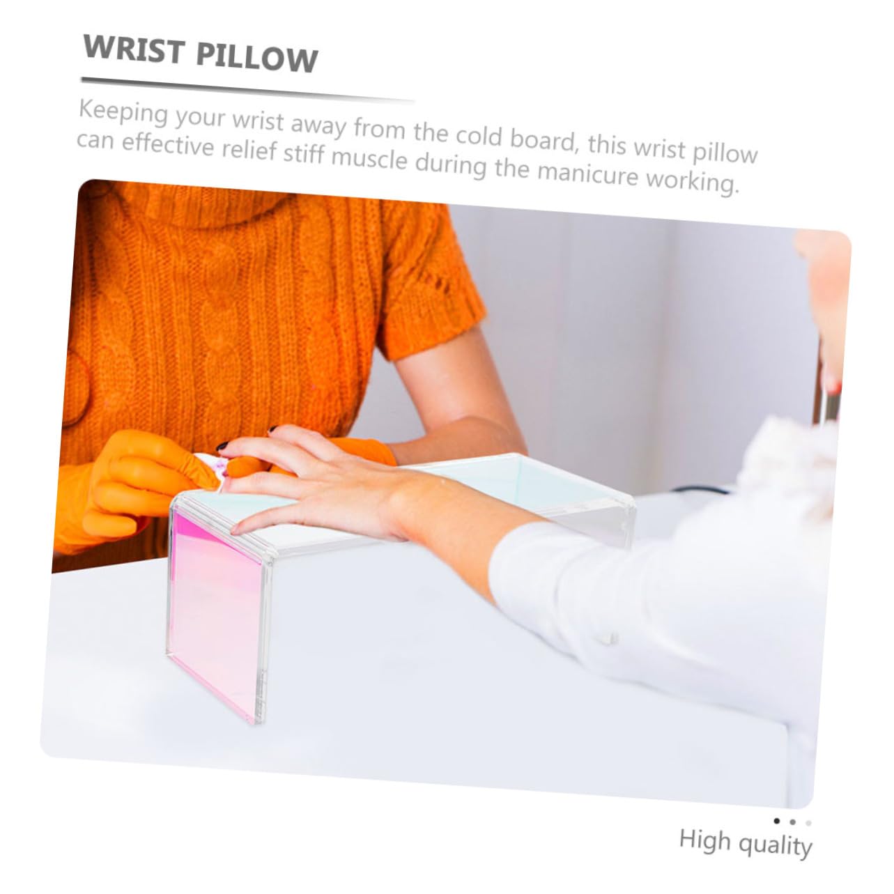 VALICLUD Manicure Hand Rest Pillow Thickened Acrylic Support Cushion for Nail Use Salons and Home Protects against Makeup and Polish for Nail Technicians
