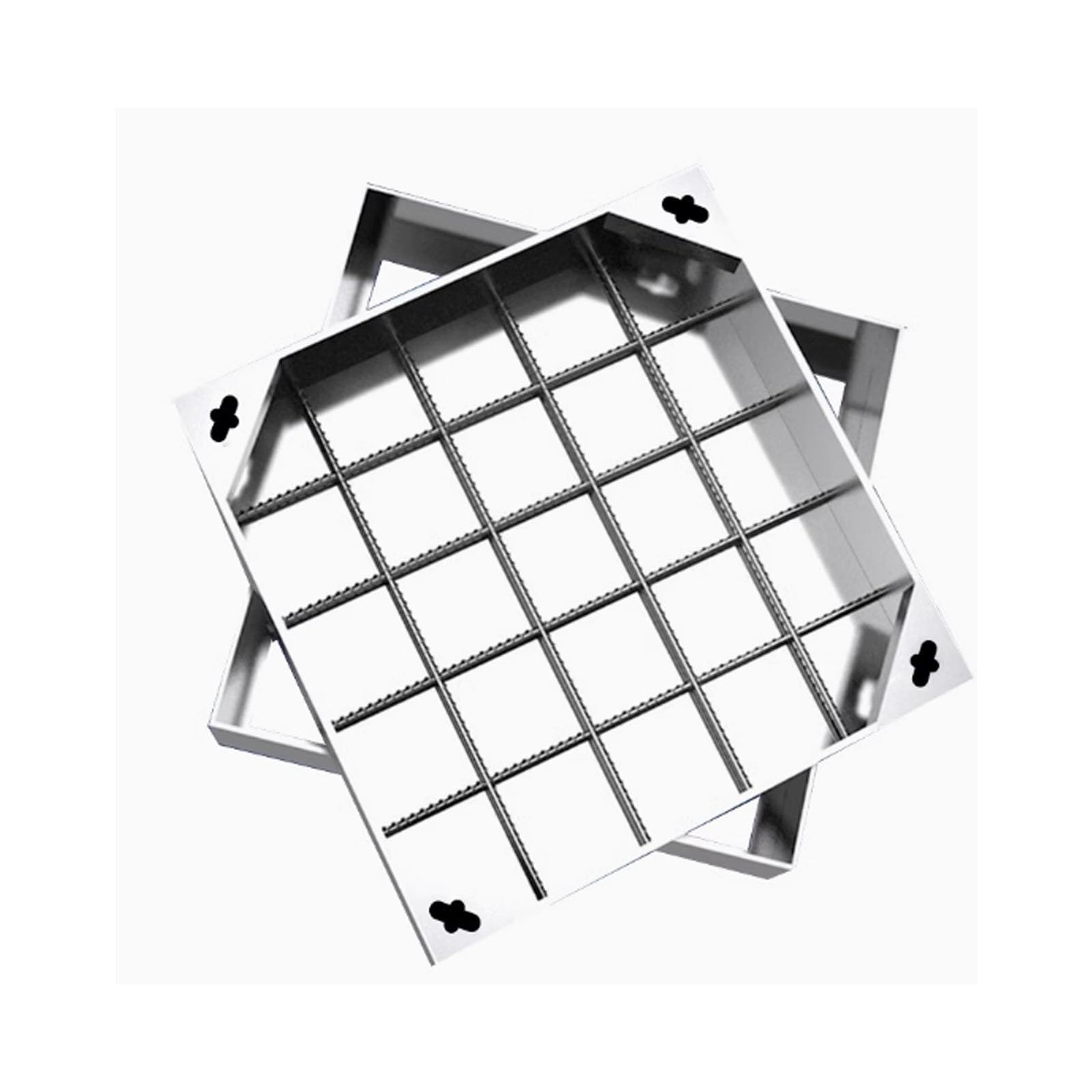 Manhole Covers, Square Septic Tank Lid with Base，Stainless Steel Highly Practical and Adaptable, with A Durable Structure(60 * 60 * 8cm/23.6 * 23.6 * 3.14in)