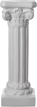 Decorative Fiberglass White Plinth Roman Style Column Ionic Piller Pedestal Vase Stand for Wedding or Party, Living Room, or Dining Room Decor - Photography Props - Sculpture Display 41 Inch
