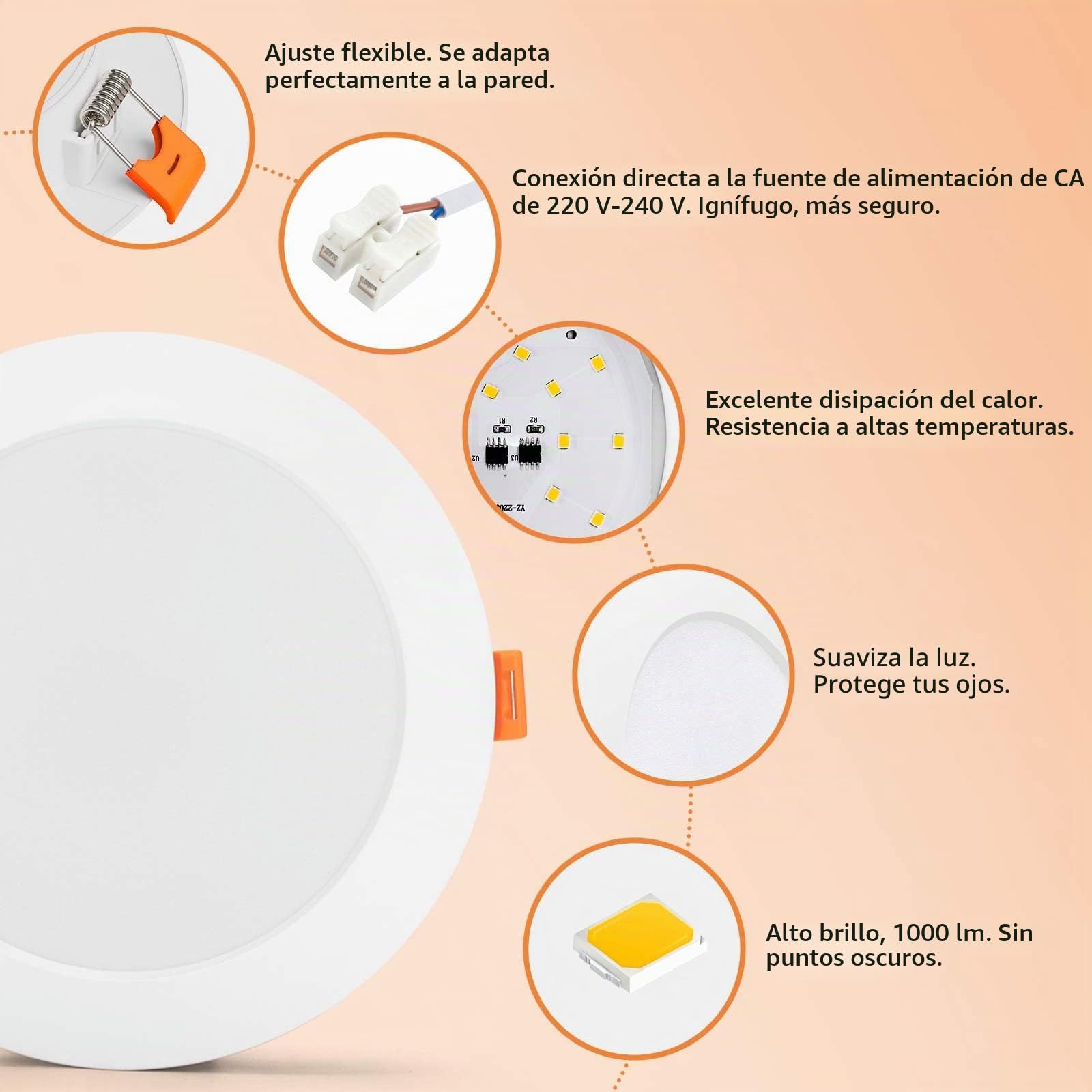 Tomosu Downlight LED Techo Empotrable Regulable 10W, Blanco Neutro 4000K | Pack de 20, IP44 Focos LED Interior Baño 10W 1000LM,3 Intensidades Sin Regulador,Corte 115-125mm, Ojos de Buey Led para Techo