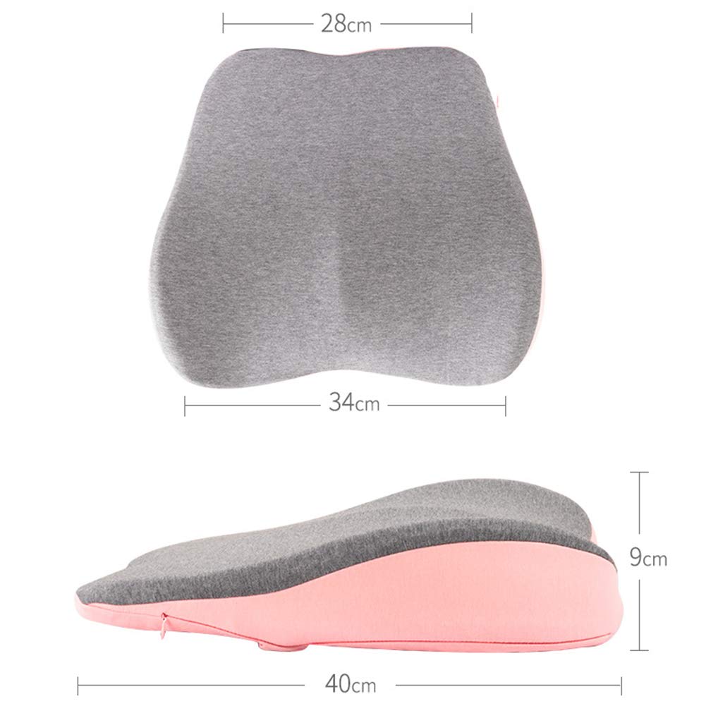 Lendenwirbelstützkissen, Lendenkissen mit ergonomischem Memory-Schaum-Rückenstützkissen, Lendenwirbelstütze für Bürostuhl, Autositz, Liegestuhl, lindert Schmerzen im unteren Rücken, Ischias, Schwarz,