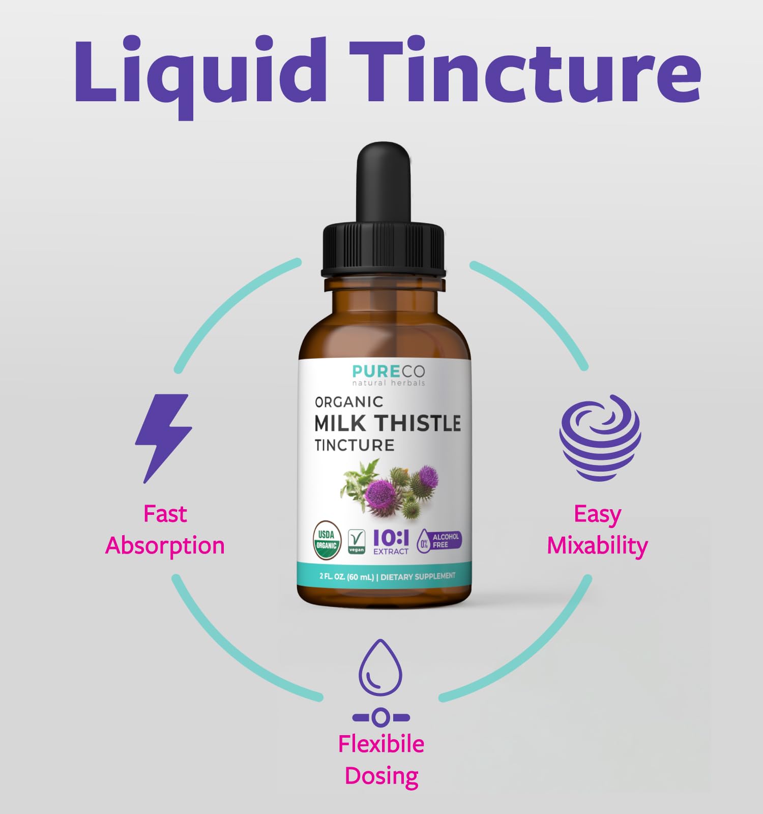 USDA Organic Milk Thistle Extract - High Potency 10:1 Silymarin Milk Thistle Liquid Liver Cleanse Detox & Repair Supplement - Vegan Non-GMO & Alcohol-Free Liver Support Supplement (30 Servings) — Amazon image 4