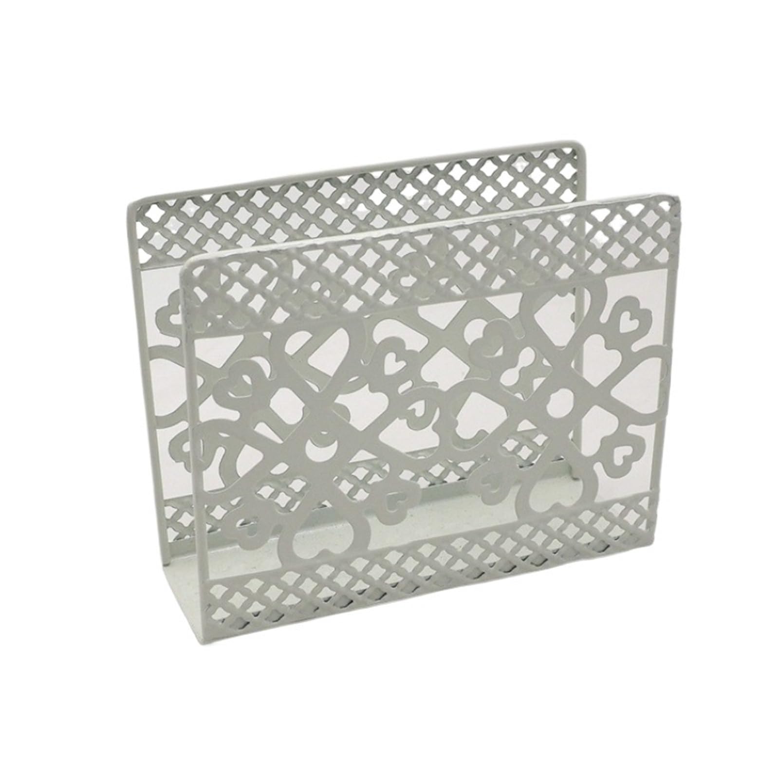 Napkin Holder 2pcs Creative Desktop Tissue Holder, Hotel And Restaurant Supplies, Wrought Iron Napkin, Café(White-C)