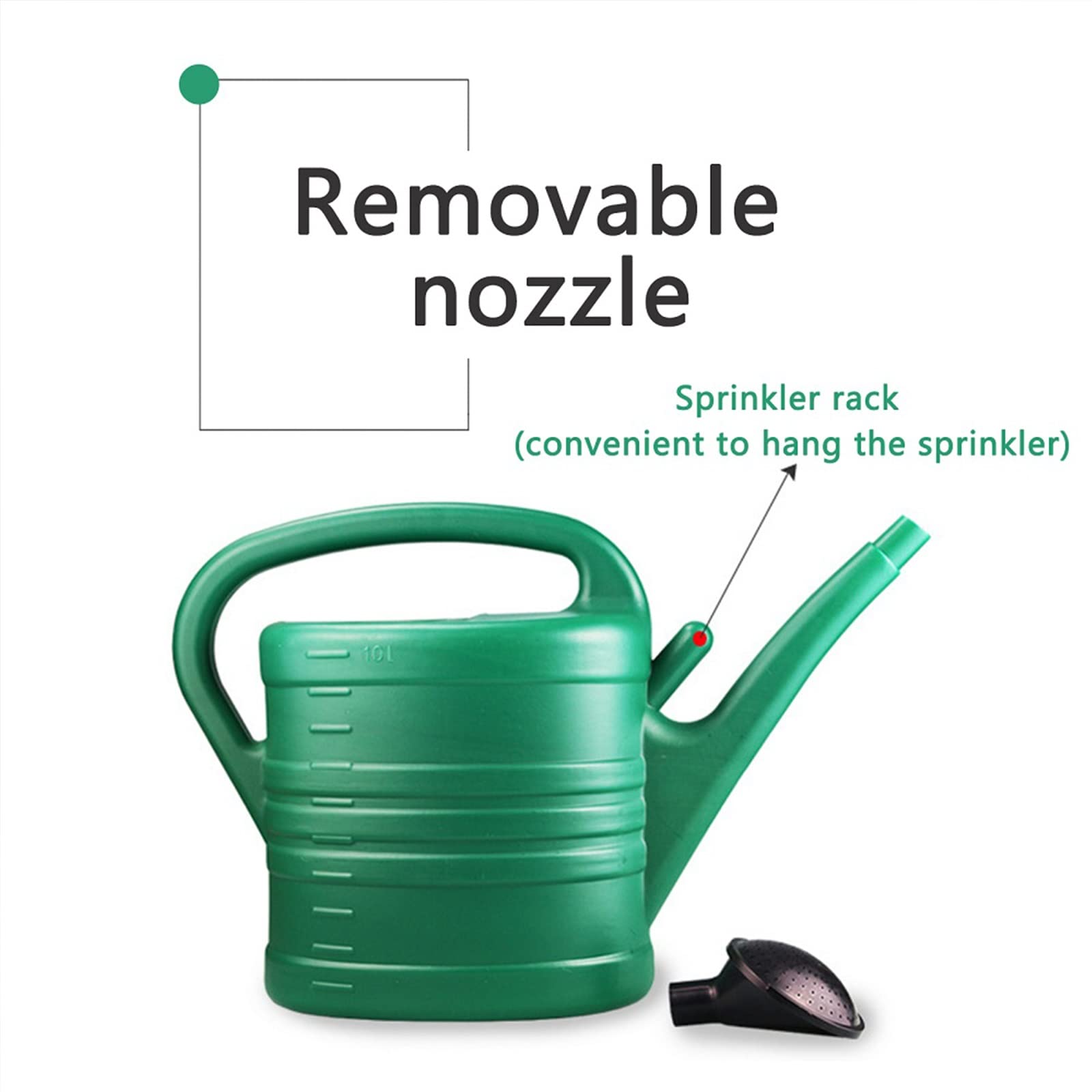 Thaoxl Pot d'arrosage de Plantes 10L,arrosoir de Jardin épaississant de Grande capacité,pour Les Fruits de légumes extérieurs de Maison et Les Fleurs de Grandes Plantes (Color : Green, Size : 10L)