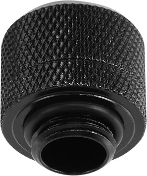 Dracaena.io 6-Pack G1/4 to 3/8 ID 5/8 OD Soft Tube Fitting, Black | brass with a chrome finish · embedded O-ring, leakproof seal · for a computer water cooling system