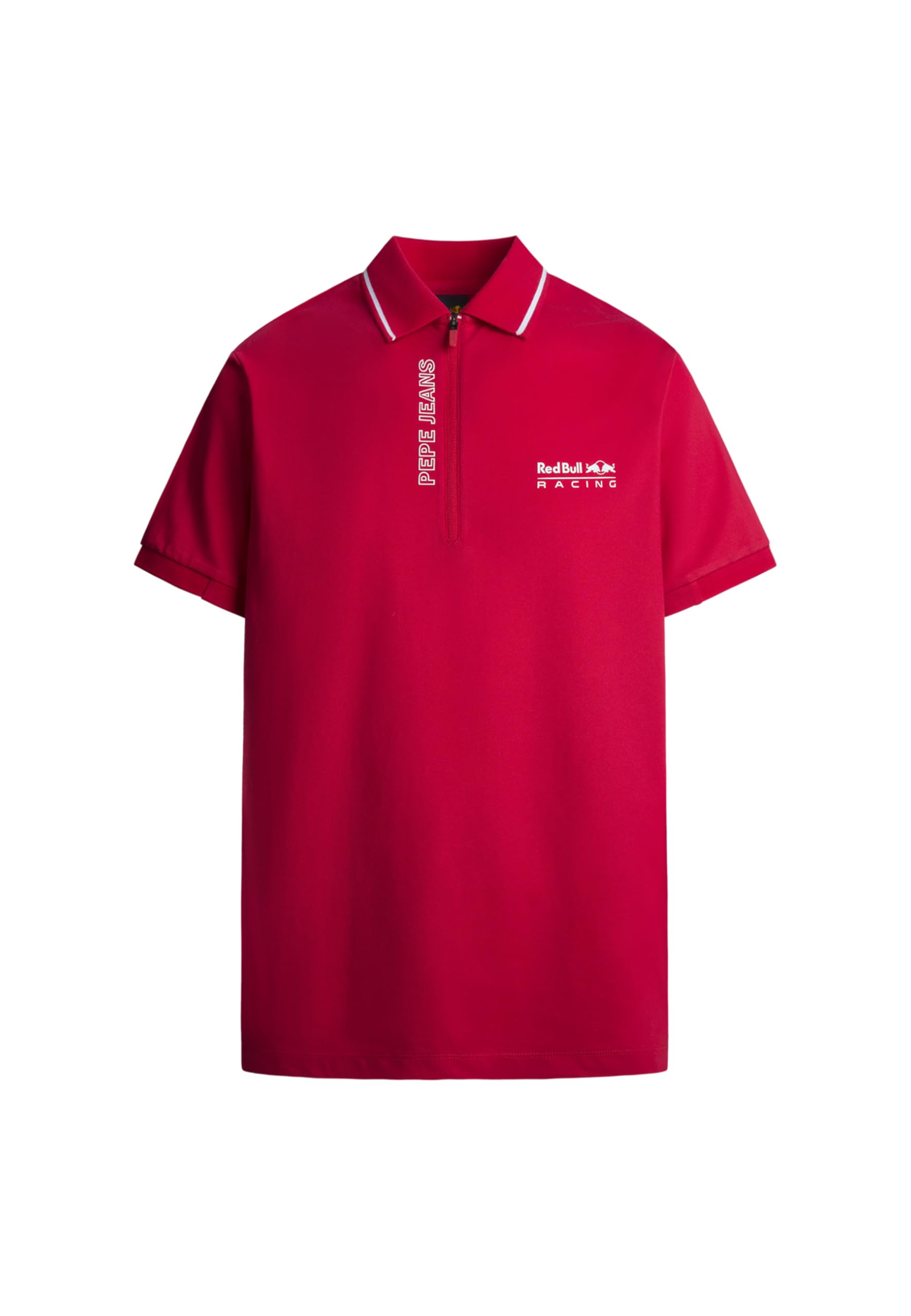 Red Bull Racing X Pepe Jeans Men's RBR Sports Zip Placket Polo Polo, Red (Mars RED), XXL