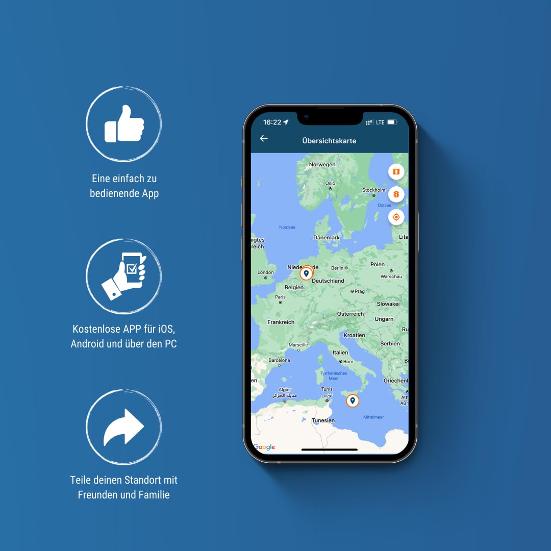 EverFind GPS-tracker Śledzenie pojazdów, Wielofunkcyjne śledzenie Czarny