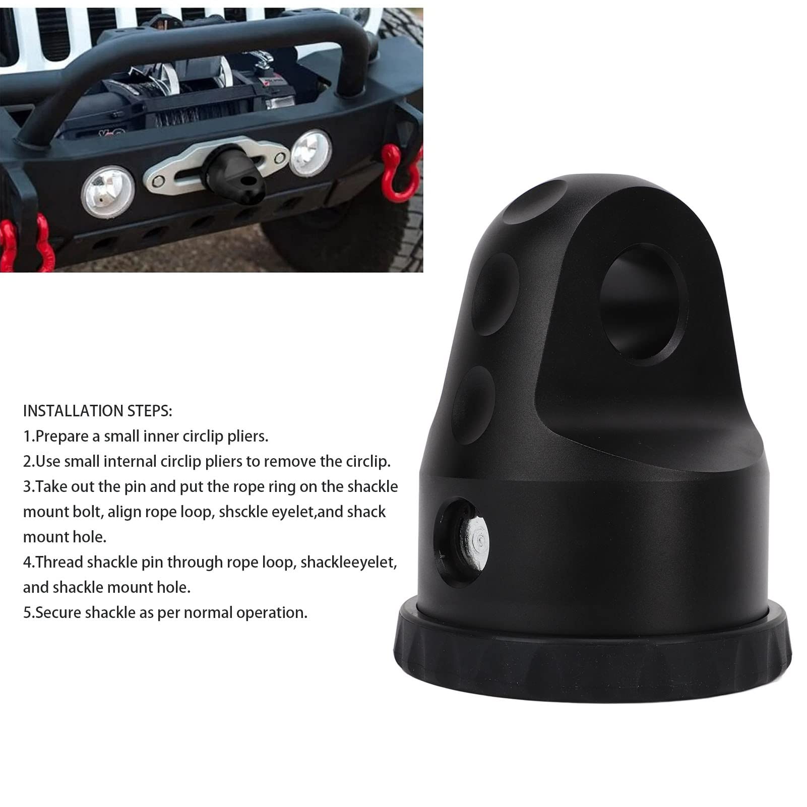Winch Grillo Mount 9.979 kg Capacità Lega di Alluminio per ATV UTV SUV - 3/4 Pollici D & 3/8 Pollici Corda Verricello Compatibile