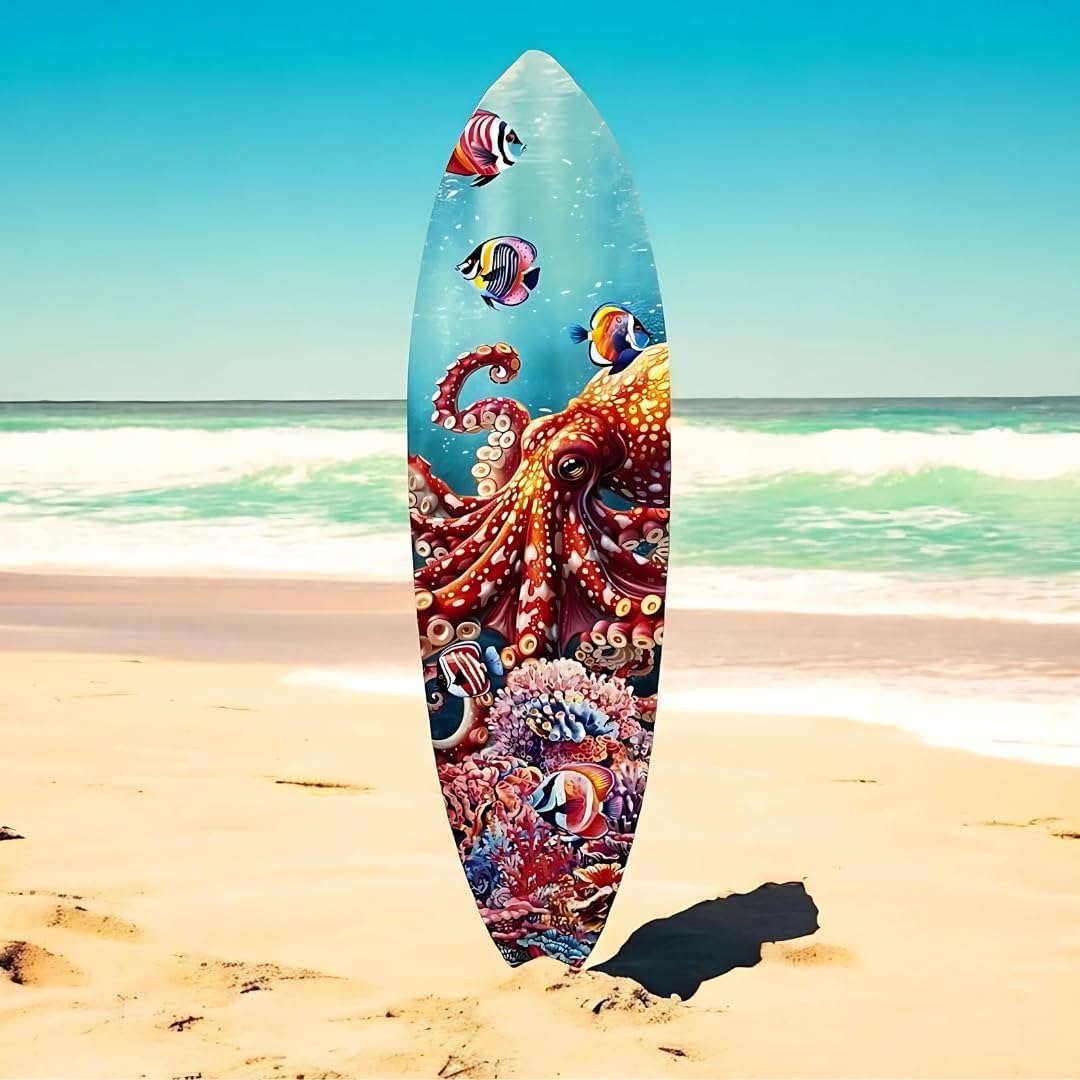 Amazon.com: JennyGems Outdoor Octopus Surfboard Wall Art, Octopus