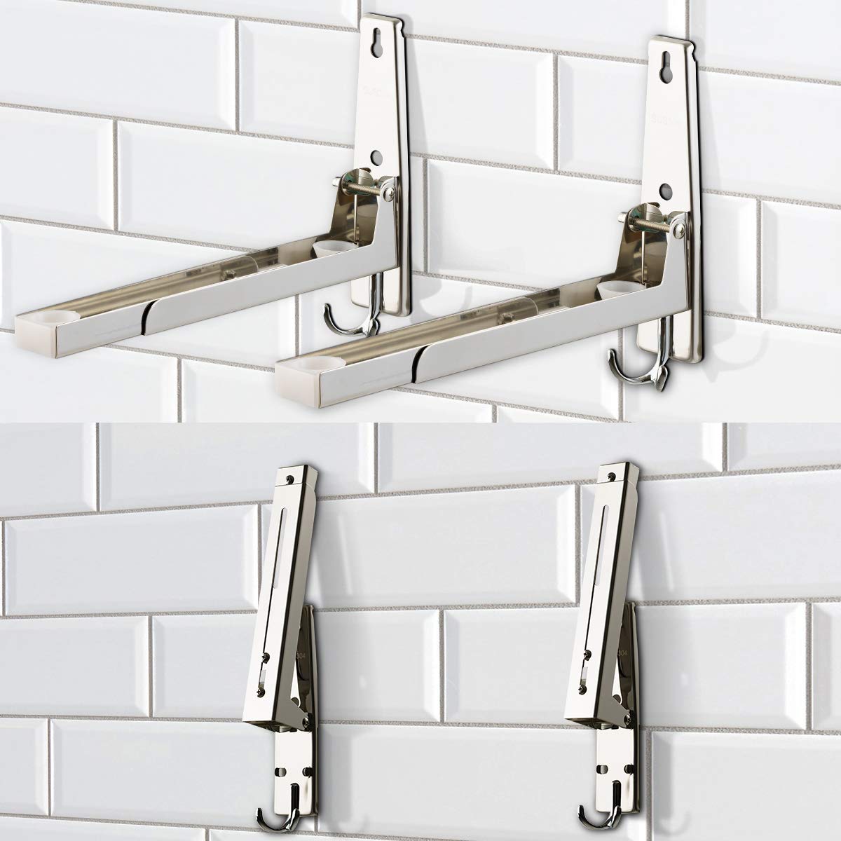 Support Murial Micro-ondes En Inox 304 - Charge 75kg, Réglable 200-350mm - Pour Four Et Ustensiles