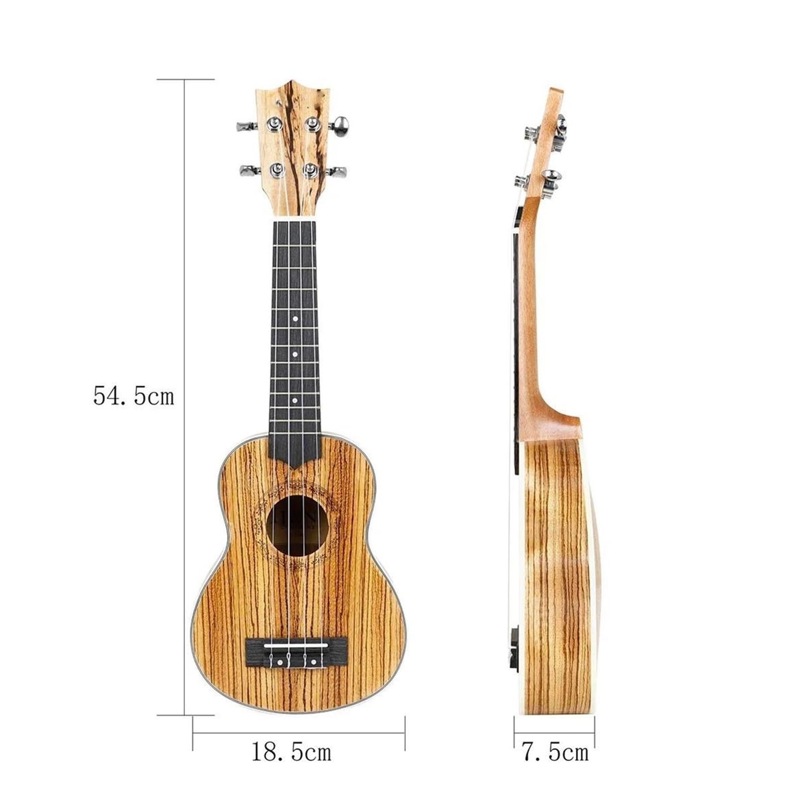 Erwachsenen Ukulele Anfänger-Ukulele-Minigitarre Aus Ebenholz Viersaitiges Zupfinstrument(21 inch)