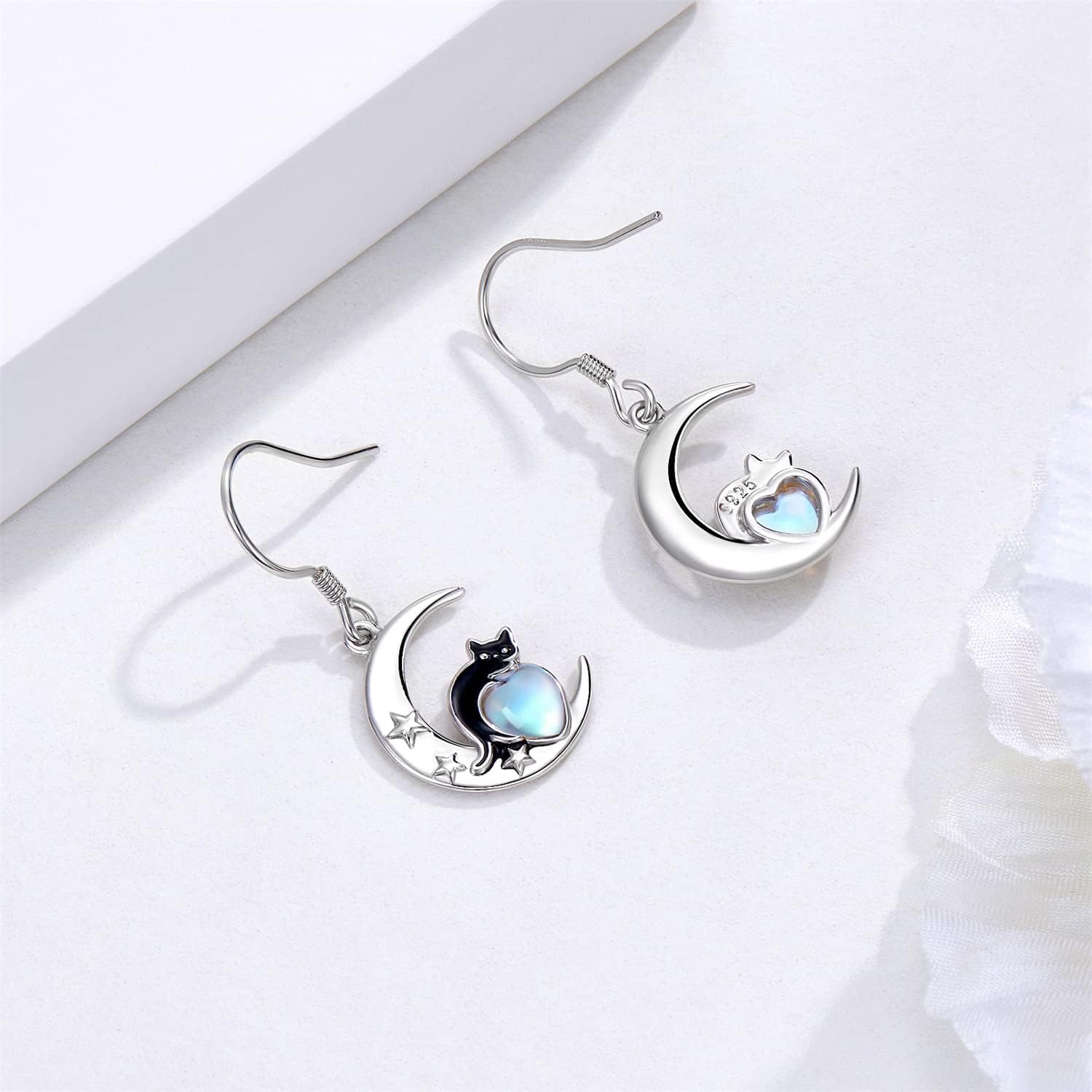 Animal Dangle Earrings Sterling Silver Horse/Axolotl/Wolf/Cat/Owl Dangle Earrings Animal Jewelry Gifts for Women - Image 3