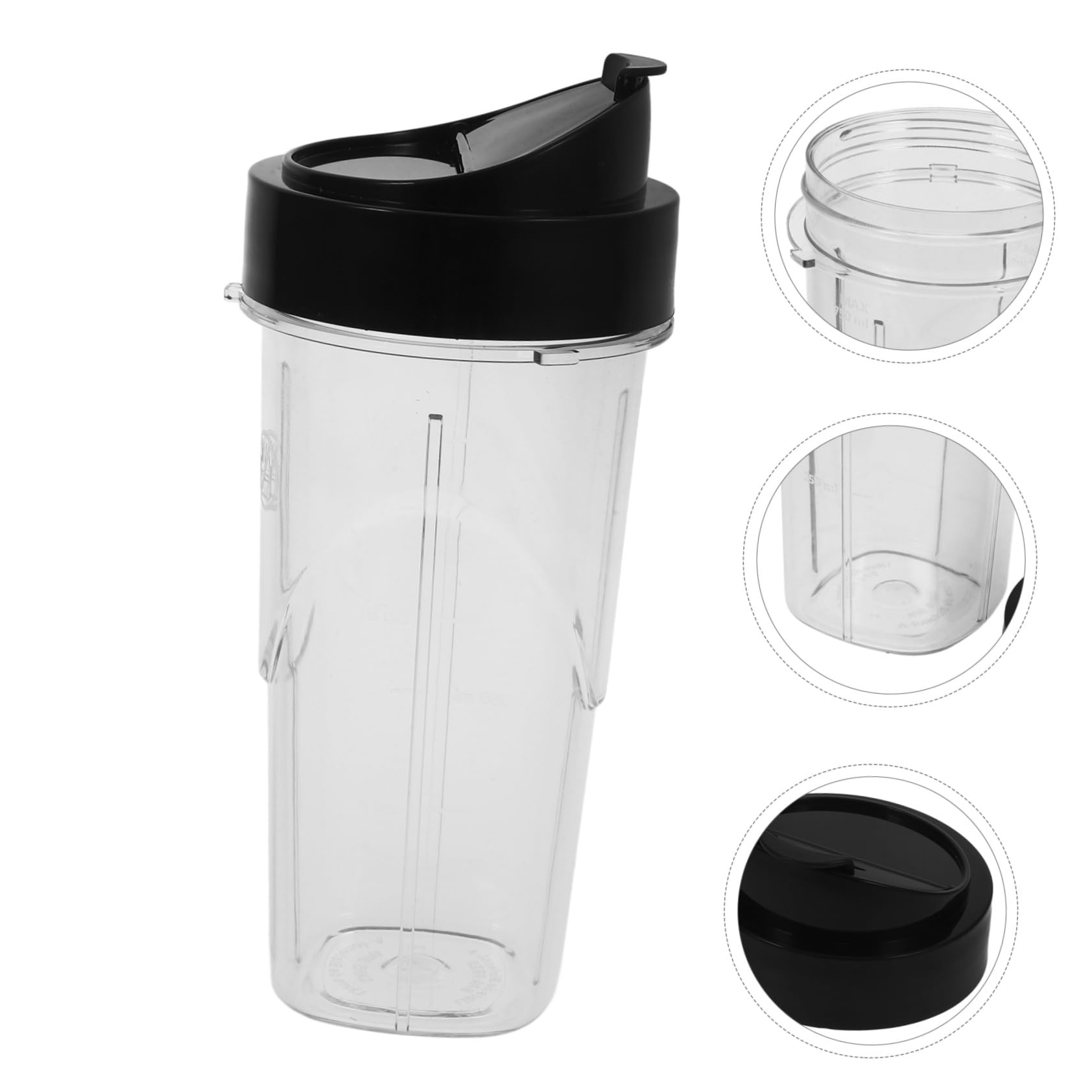 Tazze di Plastica Riutilizzabili Piccole per Frullati Accessorio Sostitutivo Compatibile con Frullatore Pro Bicchiere di Plastica Trasparente