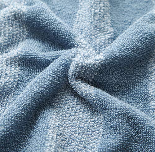 Image of Nautica - Bath Towel Set, Cotton Bath, Hand & Washcloths, Plush, Absorbent & Quick-Dry, Striped Americana Decor, Set of 6, Oak Lake Blue