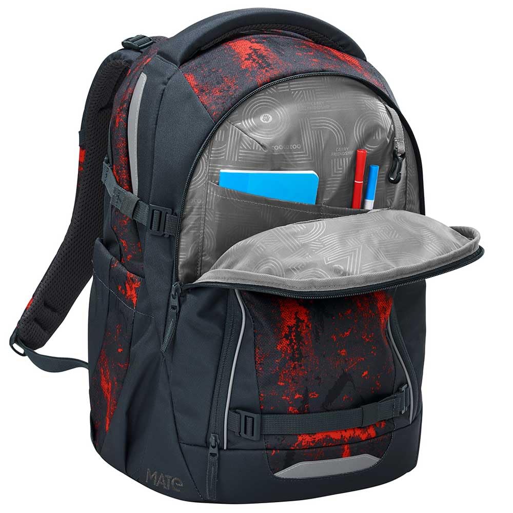 coocazoo MATE Schulranzen-Set 3tlg für Mädchen und Jungen ab der 4. Klasse mit Rucksack. Schlamperetui und Sportbeutel (Broken Black)