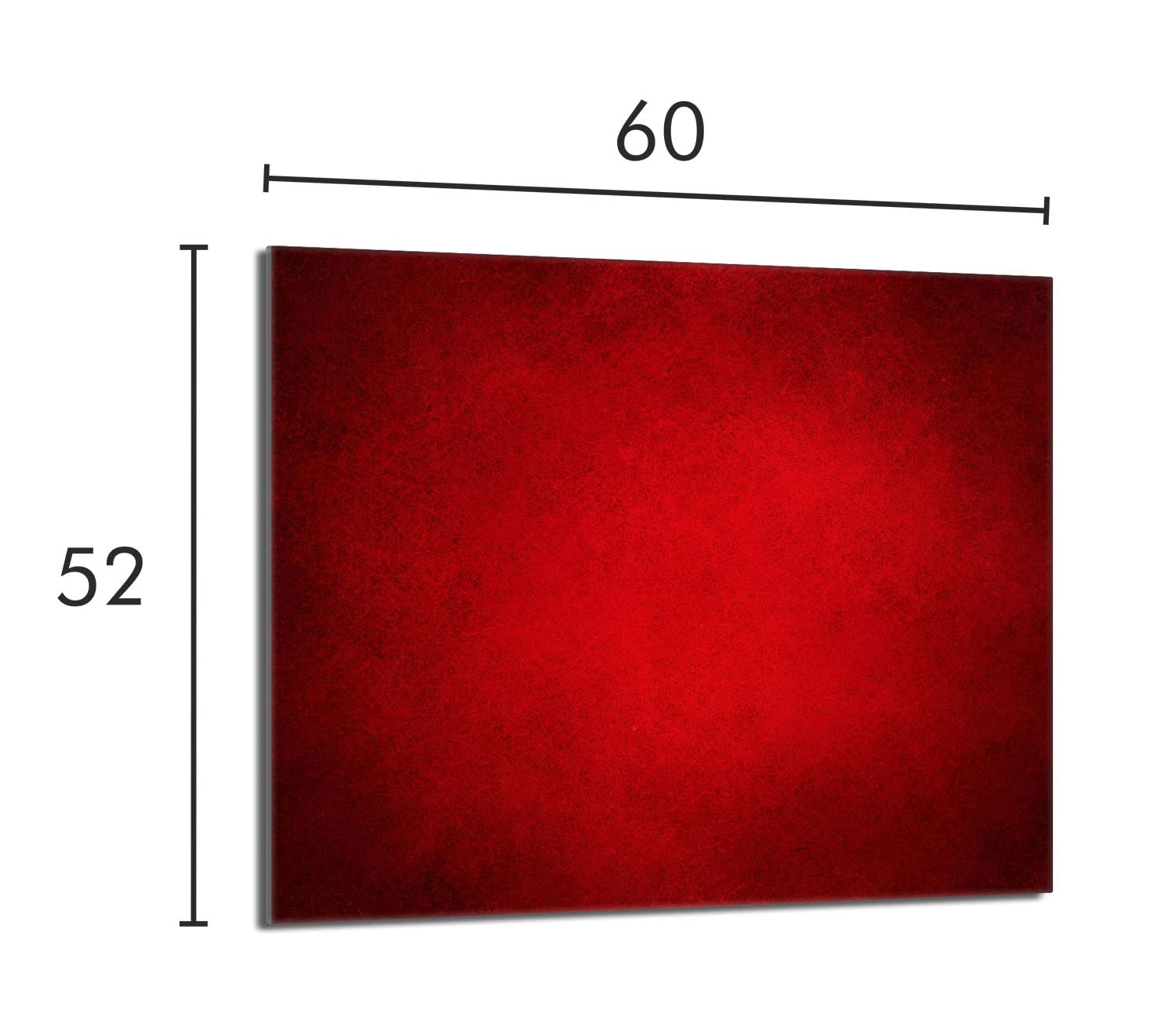 Placa protectora de vitrocerámica 60 x 52 cm 1 pieza cocina eléctrica universal para inducción protección contra salpicaduras tabla de cortar de vidrio templado como decoración, ROJO