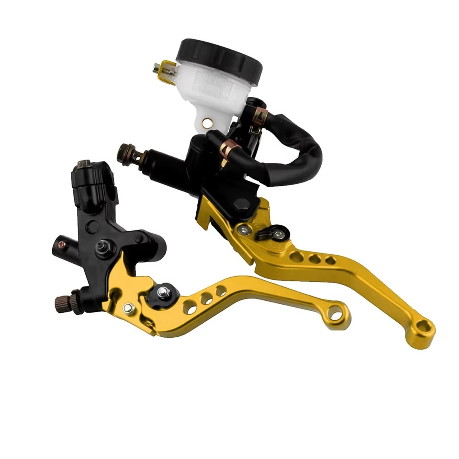 BeiZhengbhD Clutch Lever Handlebar for Universal 7/8" 22mm Motorcycle Clutch Master Cylinder Reservoir Kit Fluid Set Aluminium Handle(F)
