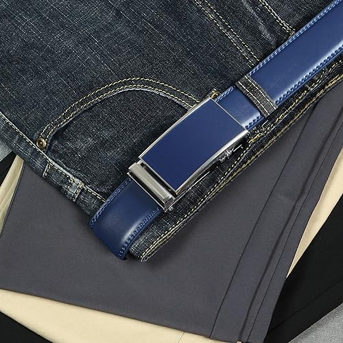 Exact-Fit 1 3/8" Genuine Leather Belt Men Executive Dress Classic Black Gift Box3