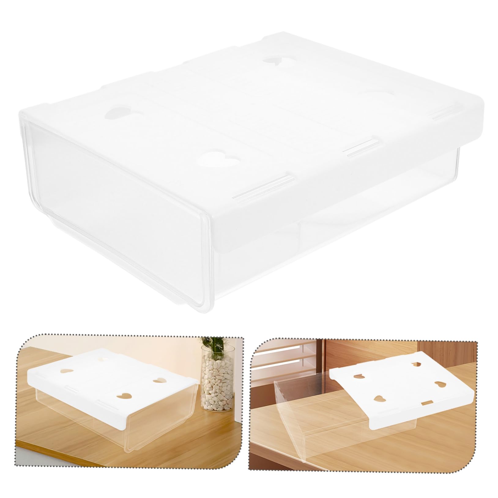 Tofficu 3 Piezas organizador de ropa cajones almacenaje escritorios caja almacenaje cajas organizadoras organizador de escritorio White