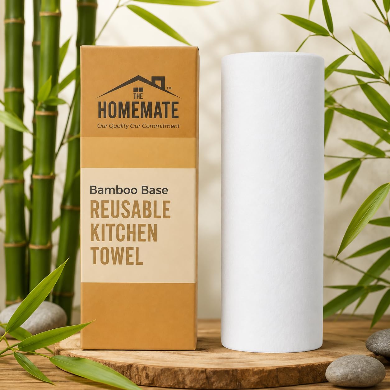 Washable Reusable Kitchen Towel Roll – 20 Pulls | Bamboo-Based Eco-Friendly Wipes | Thick & Highly Absorbent | Multipurpose Kitchen Cleaning Towels | 20 Sheets-image-24