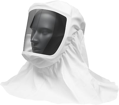 Full Face PAPR Hood with Integrated Head Suspension, Sealed Protective Respirator Hood for Powered Air Purifying System, Anti-Dust Lightweight Respirator Parts for Painting, Chemical, Industrial Use