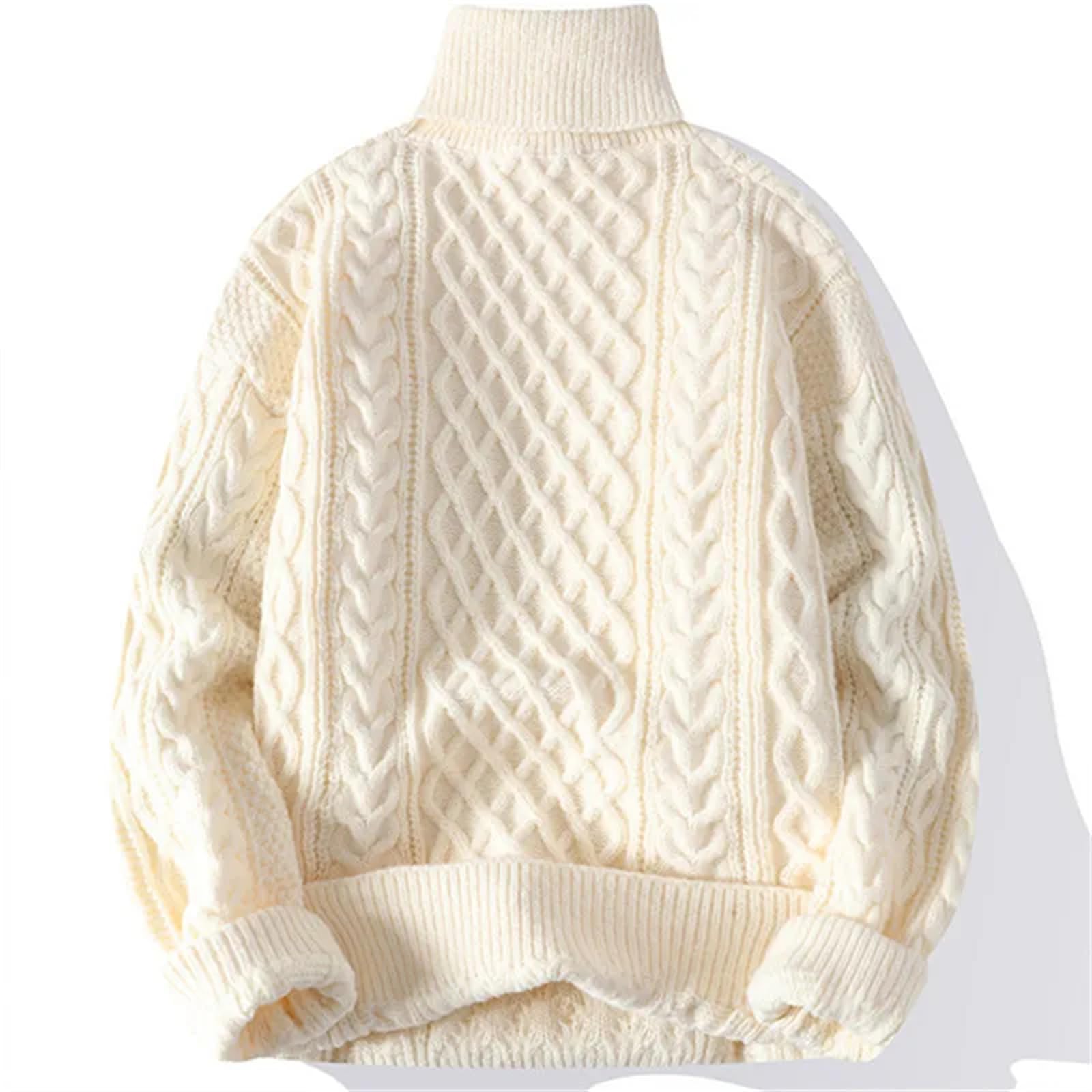Maglione lavorato a maglia da uomo Pullover a collo alto in tinta unita Pullover Casual da uomo Autunno e Inverno Maglione lavorato a maglia caldo per gli uomini