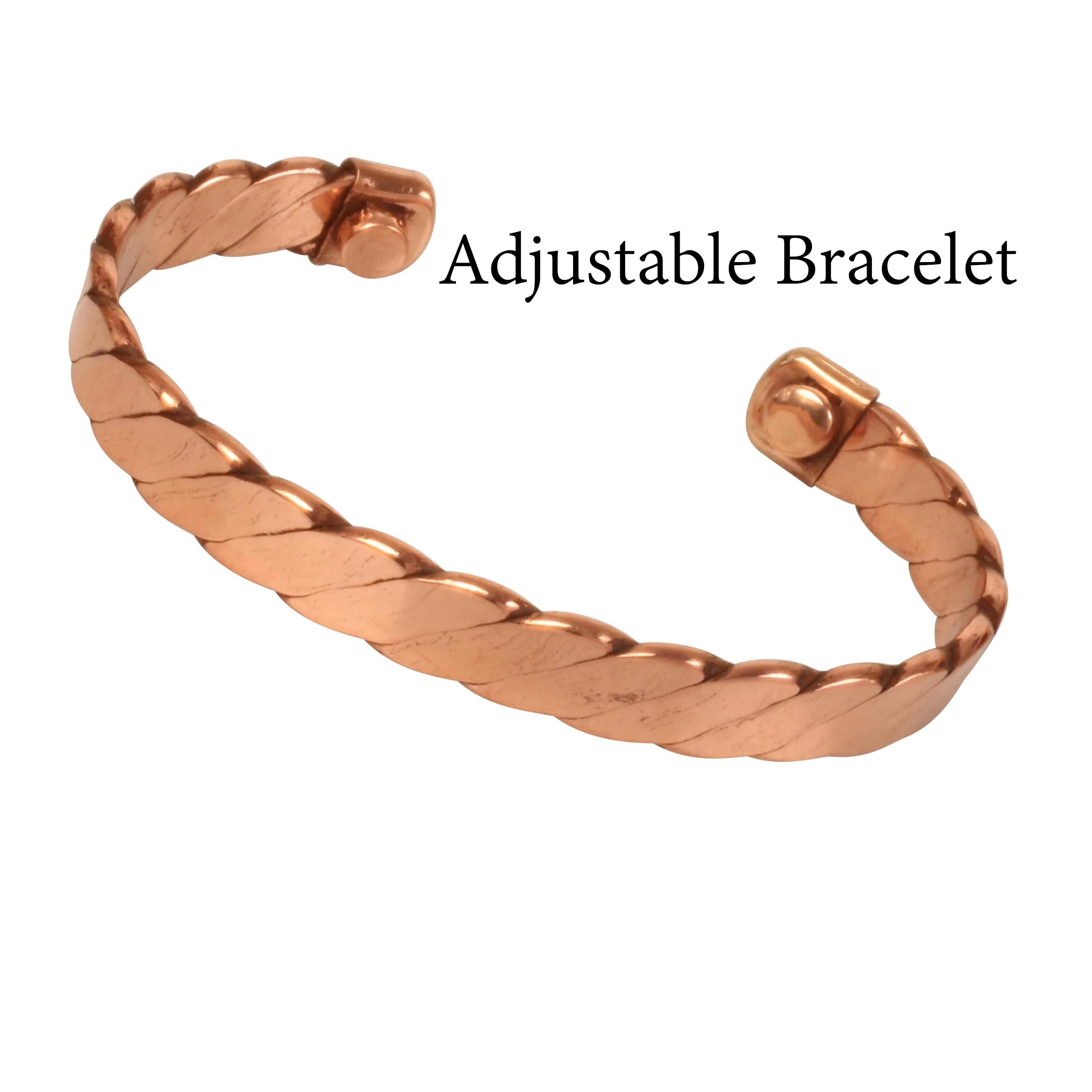 Touchstone Pulsera de cobre de estilo tibetano. Forjada a mano con cobre sólido y de alto calibre para mujeres y hombres.