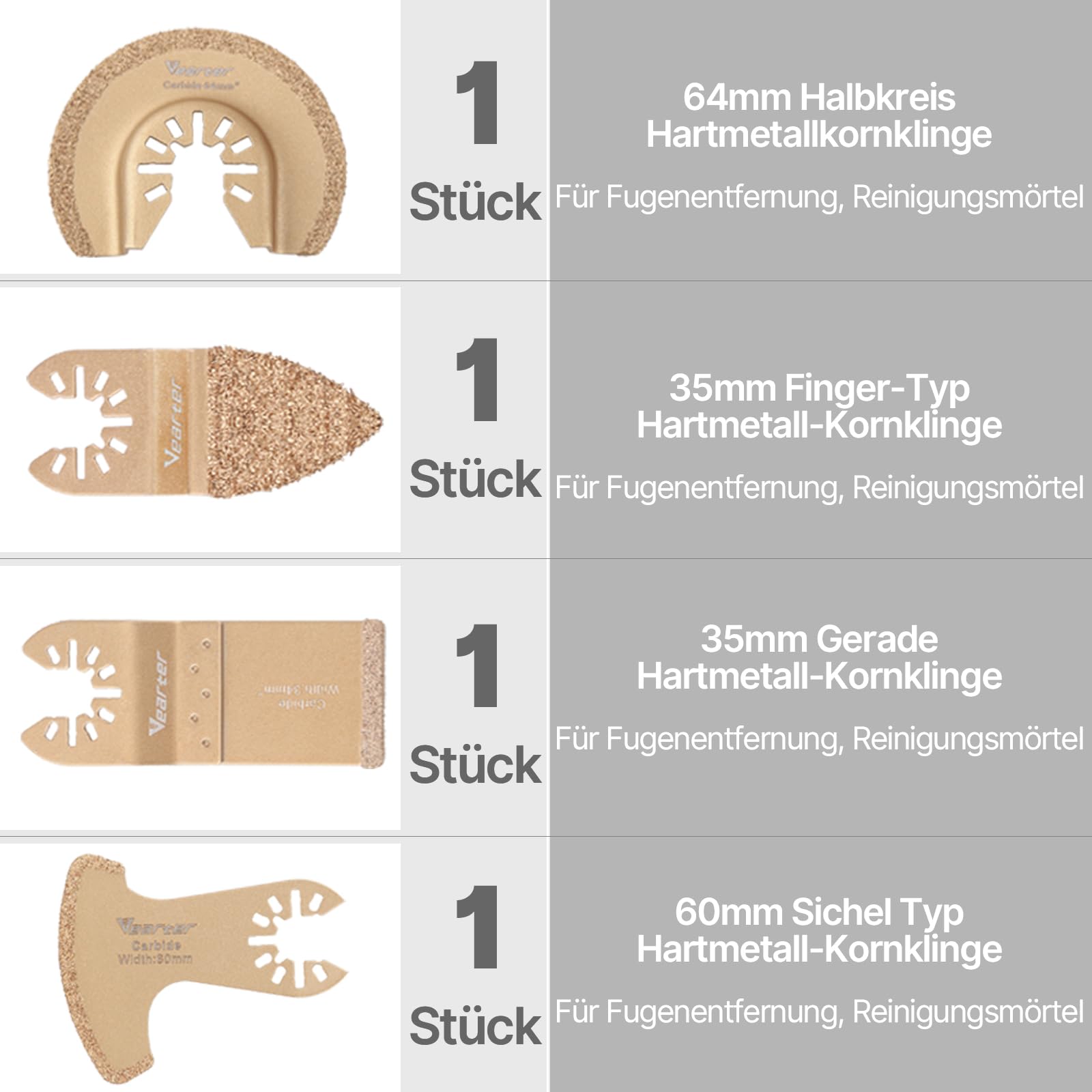 50 Tlg Multitool Werkzeug Sägeblätter, Oszillationswerkzeug mit Schleifpapier, Multifunktionswerkzeug Zubehör für Holz, Metall, Nagel, Stein, Fliesen, Mörtel, Klebstoff, Farbe