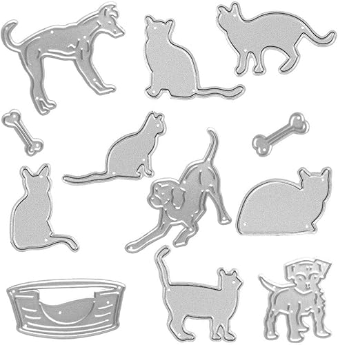 Troqueles de corte de metal, plantillas de estampado de flores de gato y perro para álbumes de recortes, álbum de fotos, decoración de tarjetas de