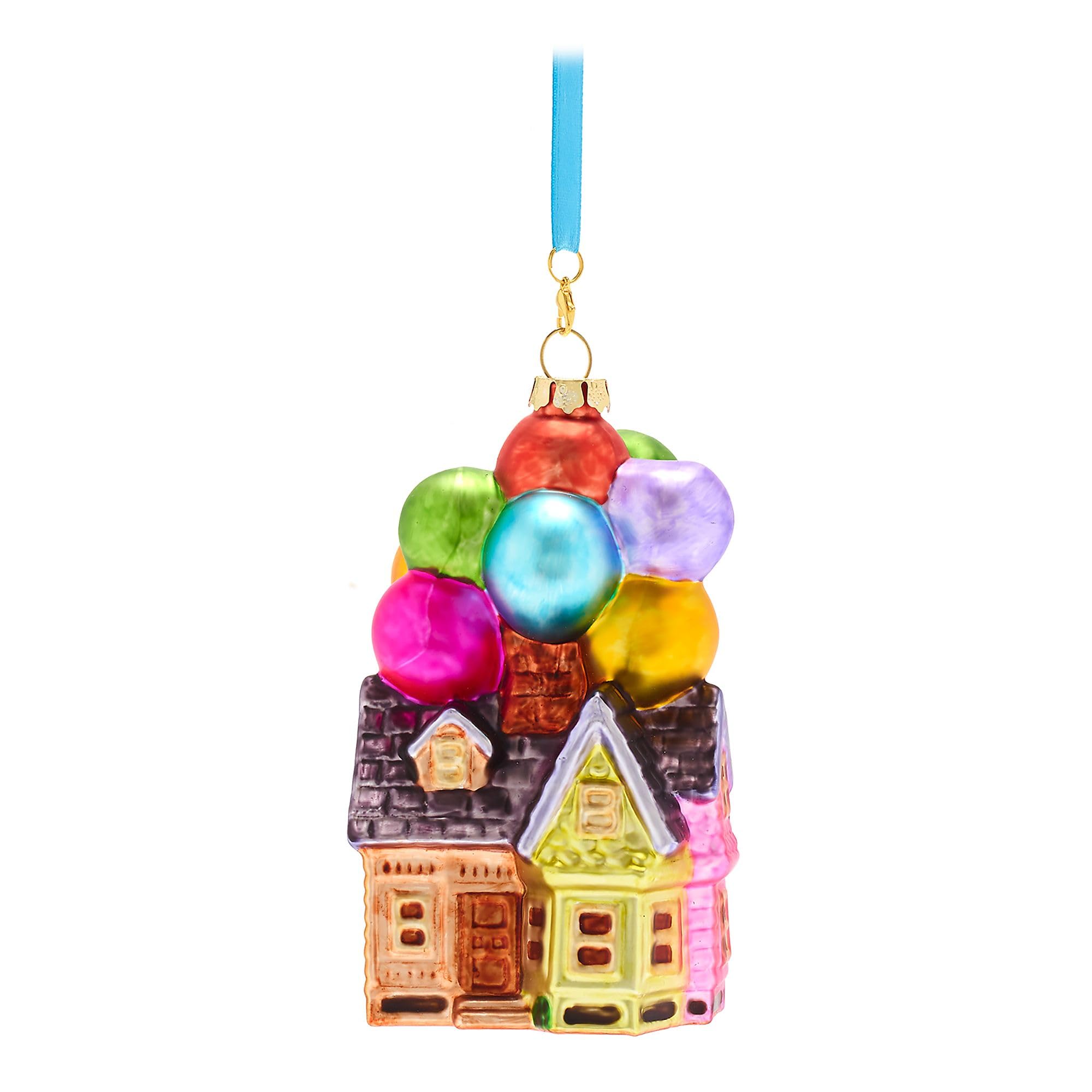 Disney Store Multicolor Official House Glass Sketchbook Ornament, Pixar's Up, 12Cm/4”, Holiday Seasonal Decoration With Ribbon Hanging Loop