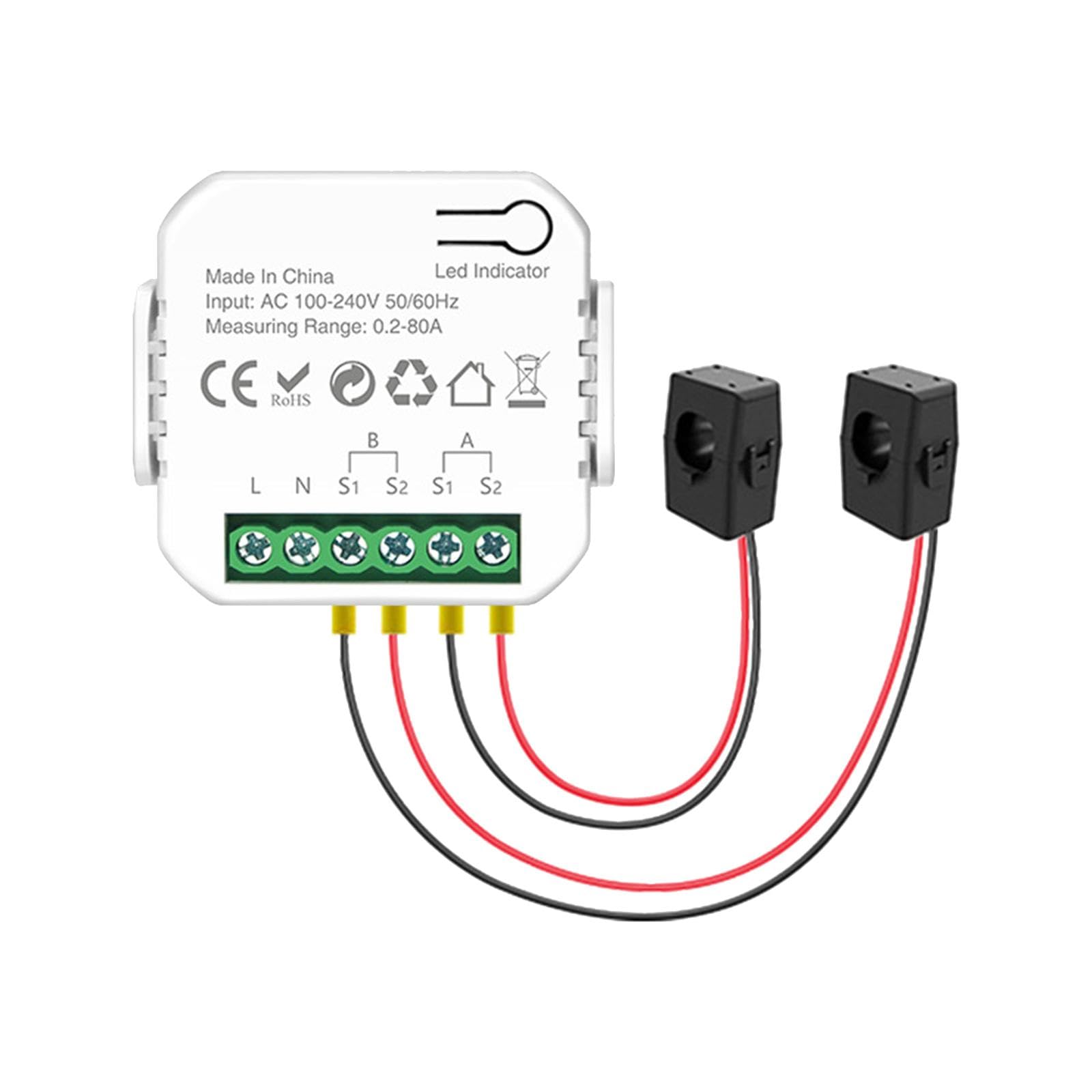 de de Energía con Medidor de Energía Wi: para Oficinas, Dormitorios, Apartamentos, Factor de Potencia, Electricidad, 2 Canales