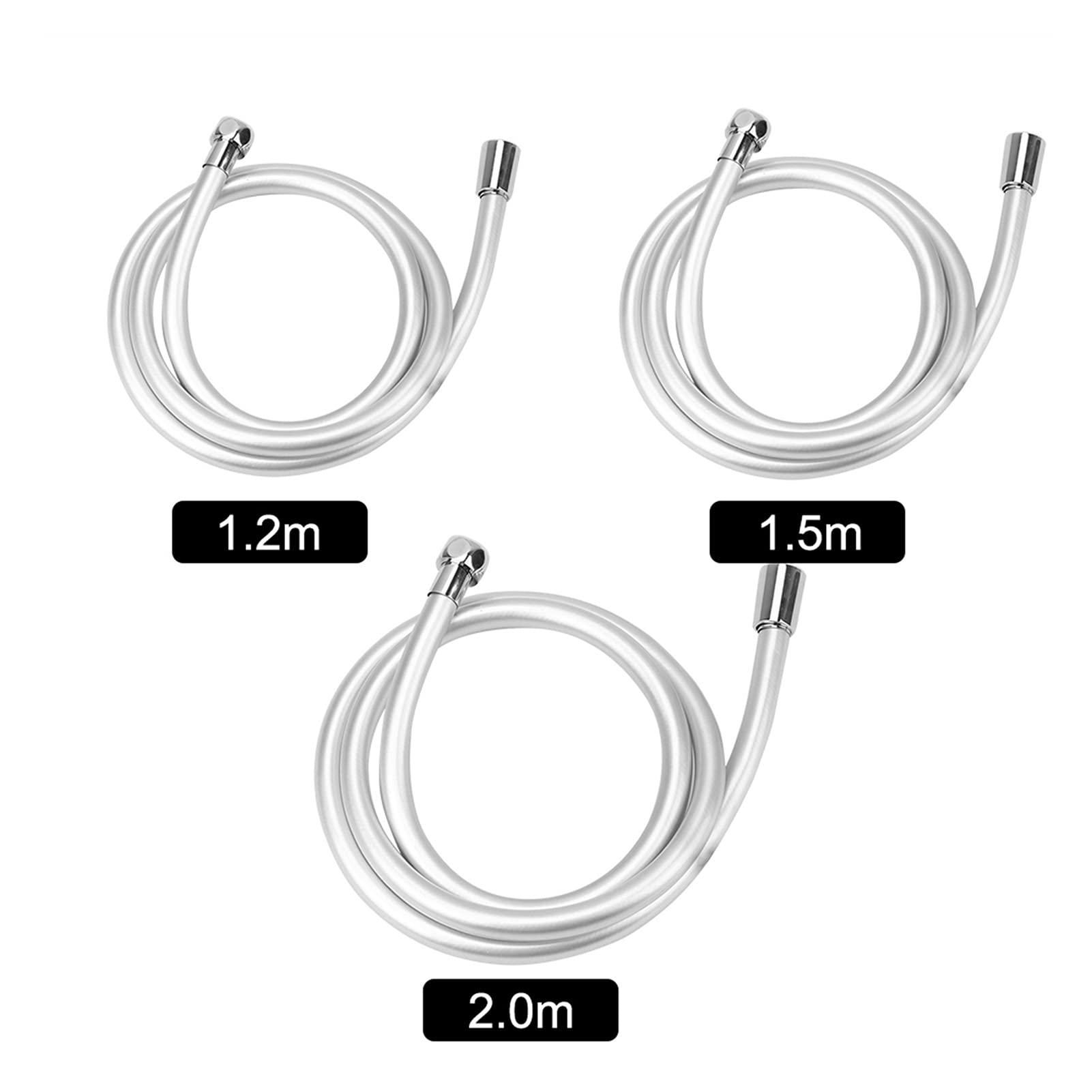Tuyaux de plomberie, tuyau de chauffe-eau, tuyau de douche flexible, tuyau d'interface 2 tuyaux de douche lisse haute pression 1,2/1,5/2 m, tuyau de douche flexible anti-enroulement, accessoires de sa
