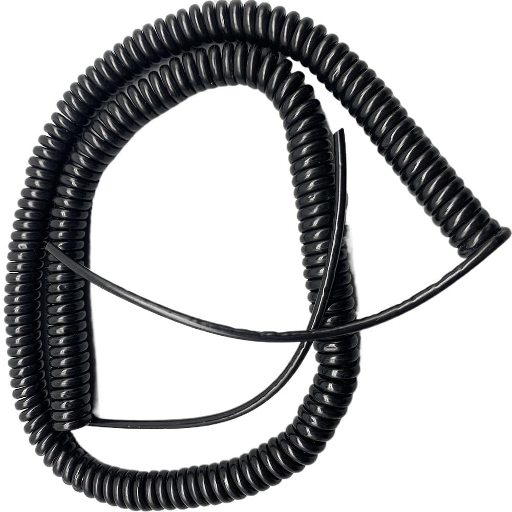 Gewundene Spirale 5-adriges, erweiterbares Strom-Spiralkabel, 17 AWG, 1,0 mm², elastisches Spiralkabel, Teleskopdraht, schwarzes Stretch-Federkabel Spanndraht(2.5 Meters)