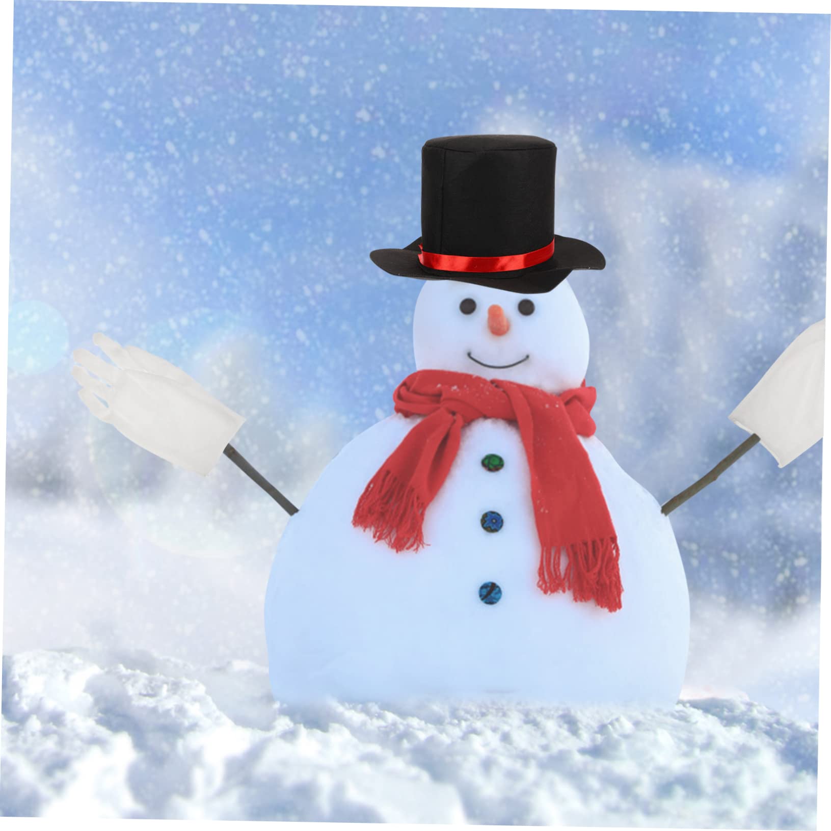 2 Sätze Schneemann verkleiden sich Schneemann Weihnachtsdekoration schneemann bausatz weihnachtsparty accessoires Weihnachtsfest Zubehör Schneemann- Weihnachtsschneemannmütze