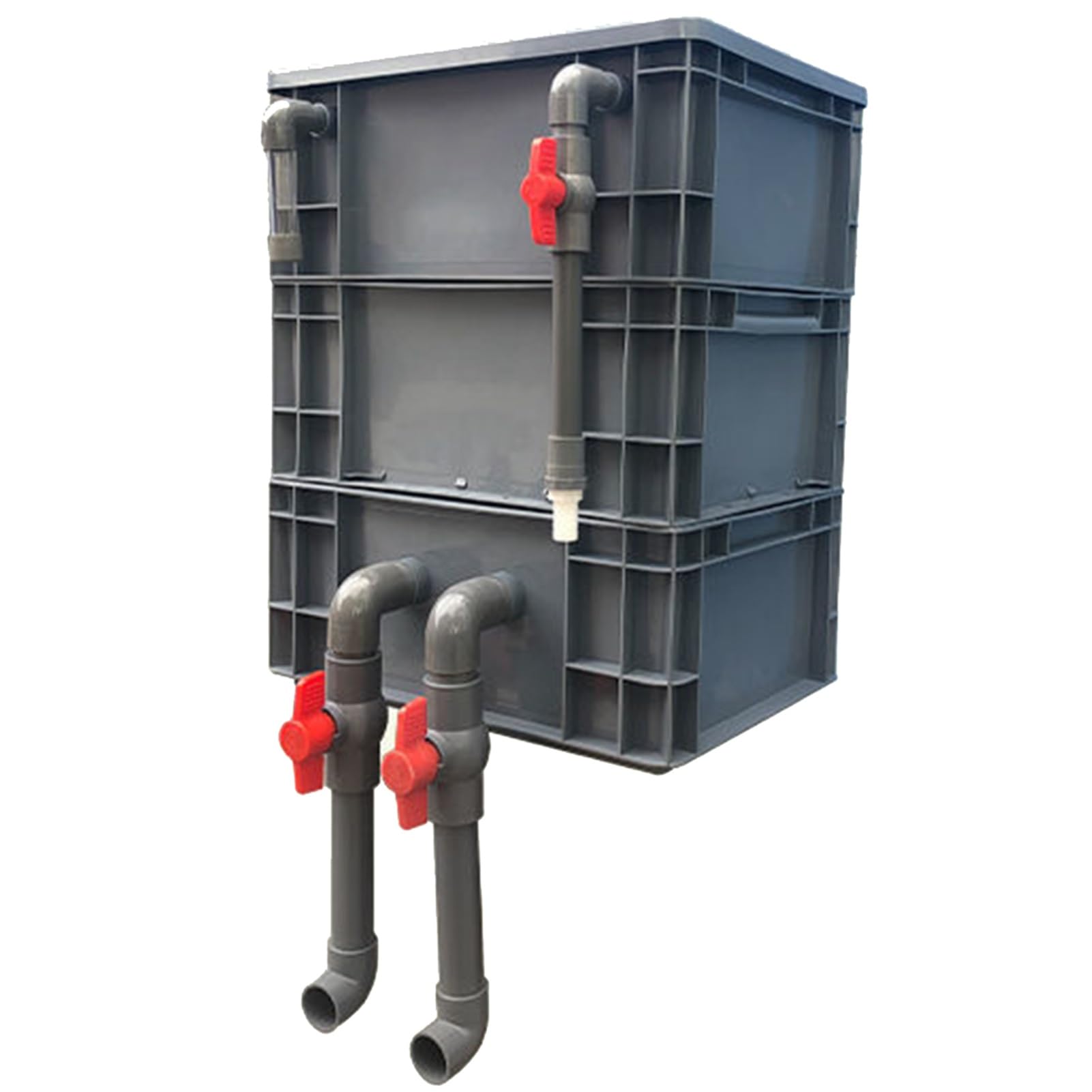 Aquarium Filters, External 2/3 Tiers Water Cycle Filter Box, Turnover Box Fish Tank Filter, Large Filter Kit For Aquarium Ponds Fish Tank, No Include Filter Media, Filter Drip Box ( Color : Red , Size