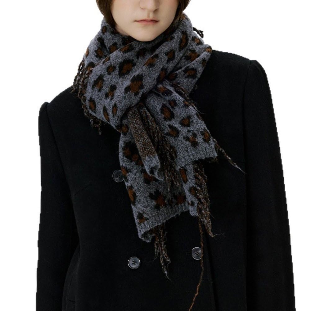 Sciarpe Lunghe Da Donna Alla Moda Con Stampa Leopardata Retrò E Nappine Per Il Freddo Ideali Per Ufficio E Viaggi