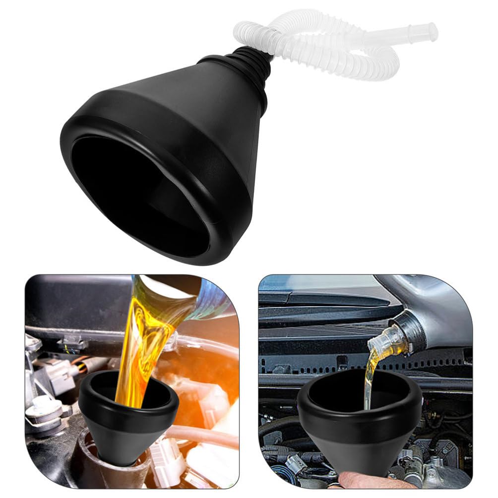 Gatuida 2piezas Embudo de Aceite de Boca Ancha con Filtro Integrado para Coches y Motocicletas Embudo Flexible para Repostar Aceite y Gasolina Rápidamente