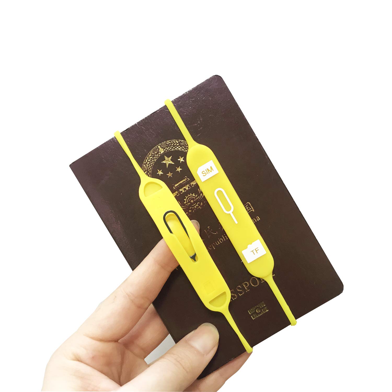 1Pc/2 Pack V4sim Cases Sim Card Holder/TF Card Holder Silicone Portable Safe Pin Needle Anti Lost SIM Card Holder (Yellow)