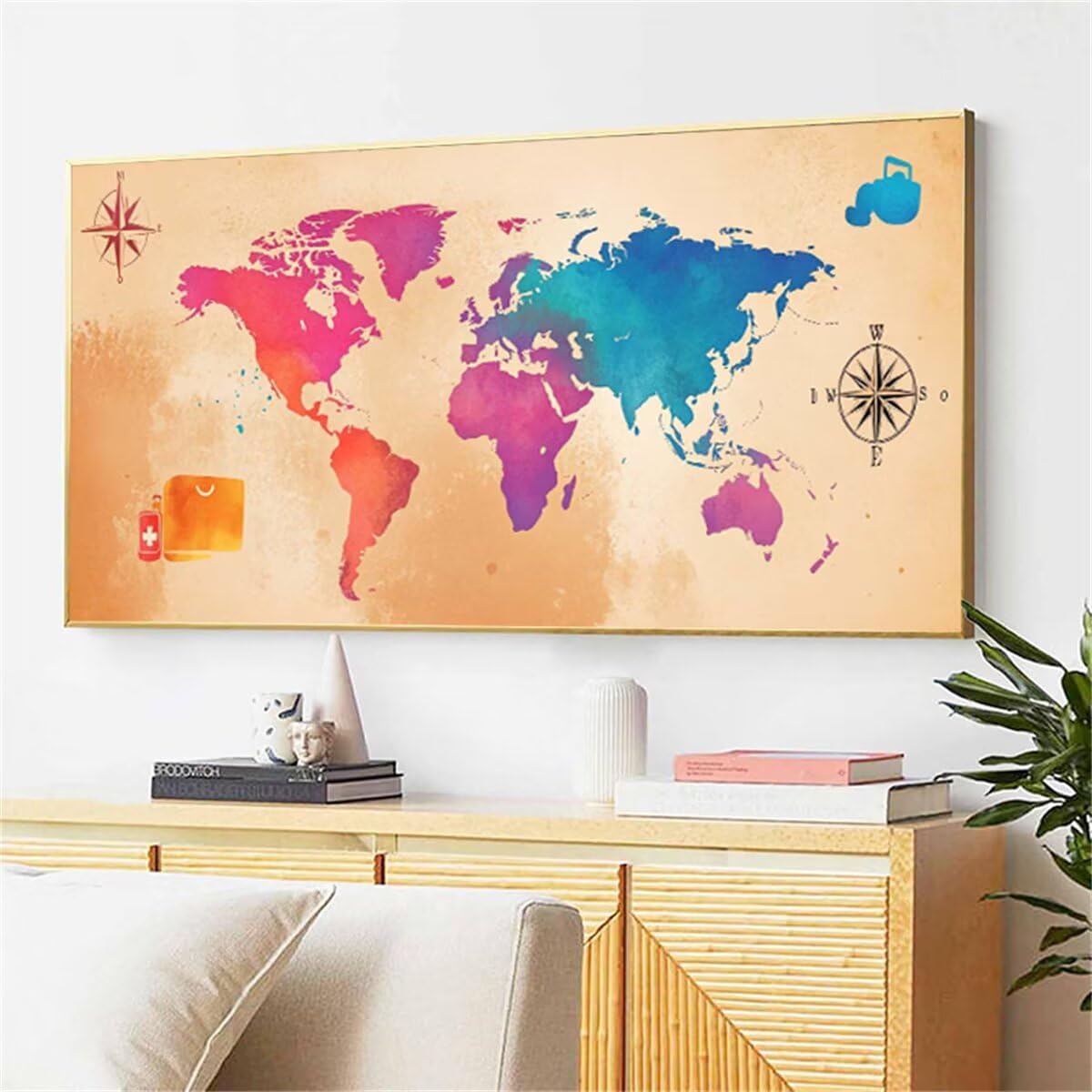Paesaggio Dipingi con i Numeri Adulti, Mappa Dipingere Con I Numeri, Hobby Creativi Passatempo Pittura Con i Numeri Adulti con Vernici e Pennelli, per Decorazioni Parete Casa Regalo 60x120 cm W-4010