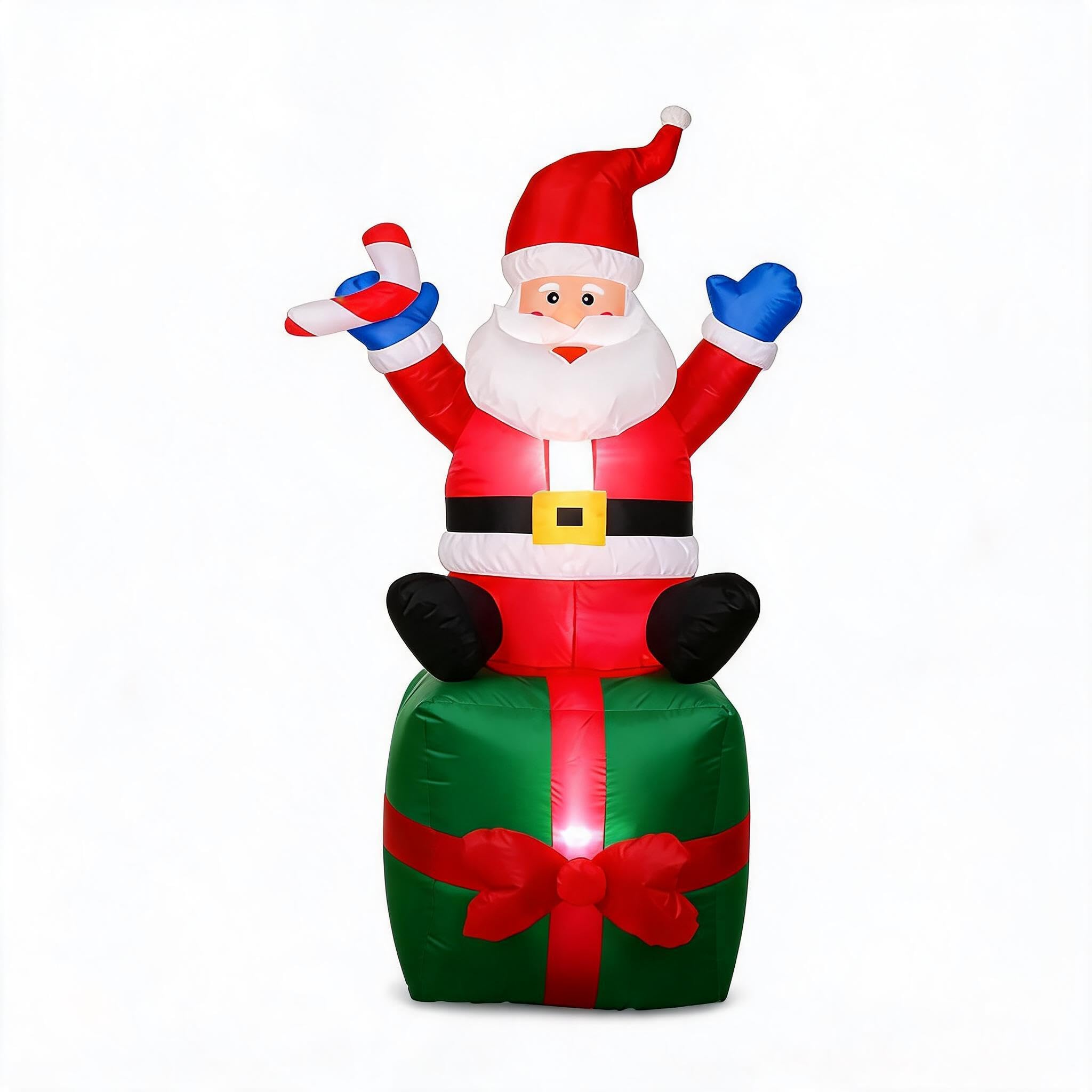Père Noël Gonflable 180 cm, décoration Noël extérieur avec LED