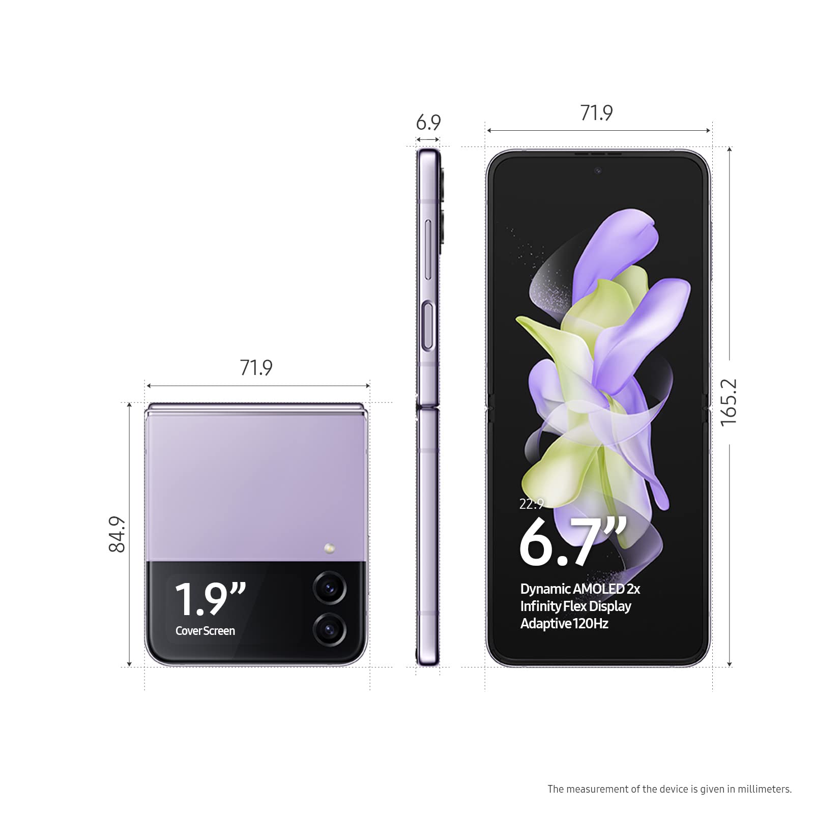 Samsung Galaxy Z Flip4 256gb パープル 本体 Refurbished) Samsung Galaxy Z Flip4 5G (Bora Purple, 8GB RAM