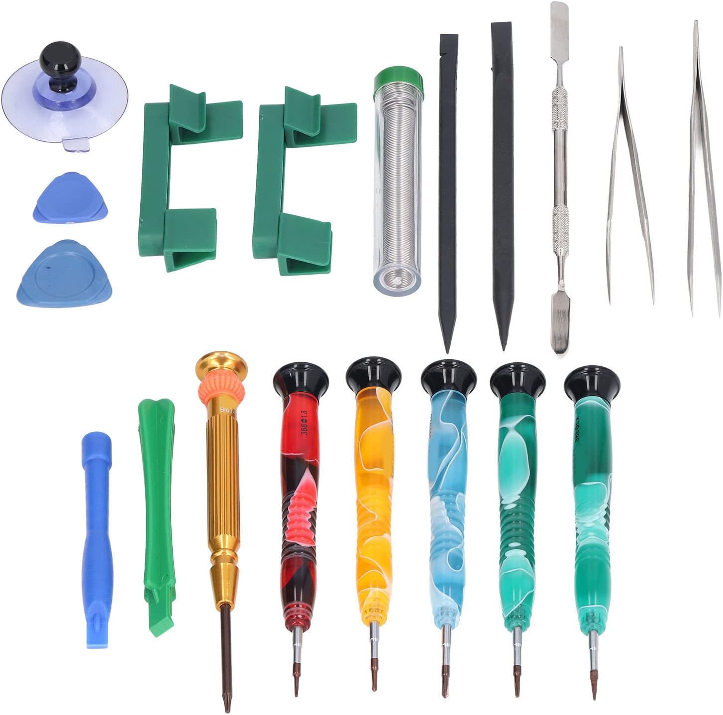 Electronics Opening Pry Tool Kit, Complete Screwdriver Set for Cell Phones Laptops Tablets Repair, with Folding Storage Box, Includes Screwdrivers, Prying Tools, Spudgers