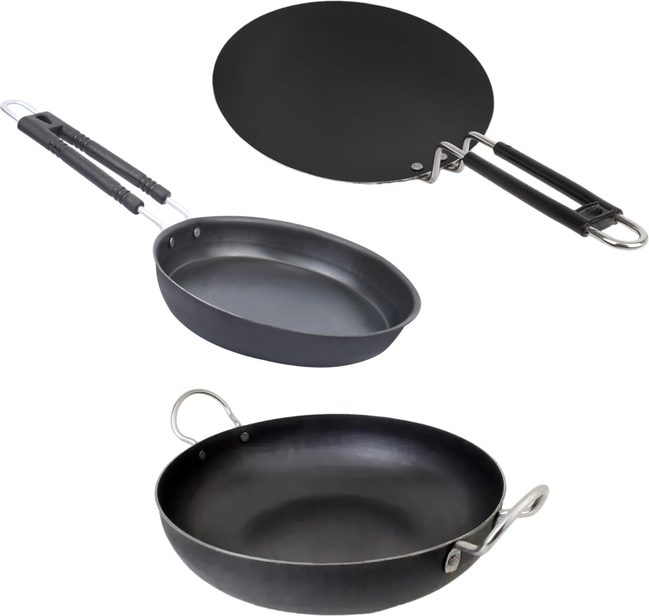 My Store Pure Iron Non Stick Cookware Set - 9 Kadhai, 8.5 Fry Pan & 10 Tawa - 3-Piece Pre-Seasoned Cast Iron Combo Set - Kitchen Pure & Natural Iron Cookware Set (B0CZ9NW1ZP) Amazon Price History, Amazon Price Tracker
