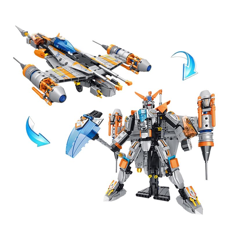 Image of SKY LINE OCEAN Title 2-in-1 Space Plane Building Block Set (Model 9316), 689+ PCS Transforming Aircraft & Spacecraft Kit, STEM Construction Toy Gift for Kids & Teens | 5 Year Structural Warranty